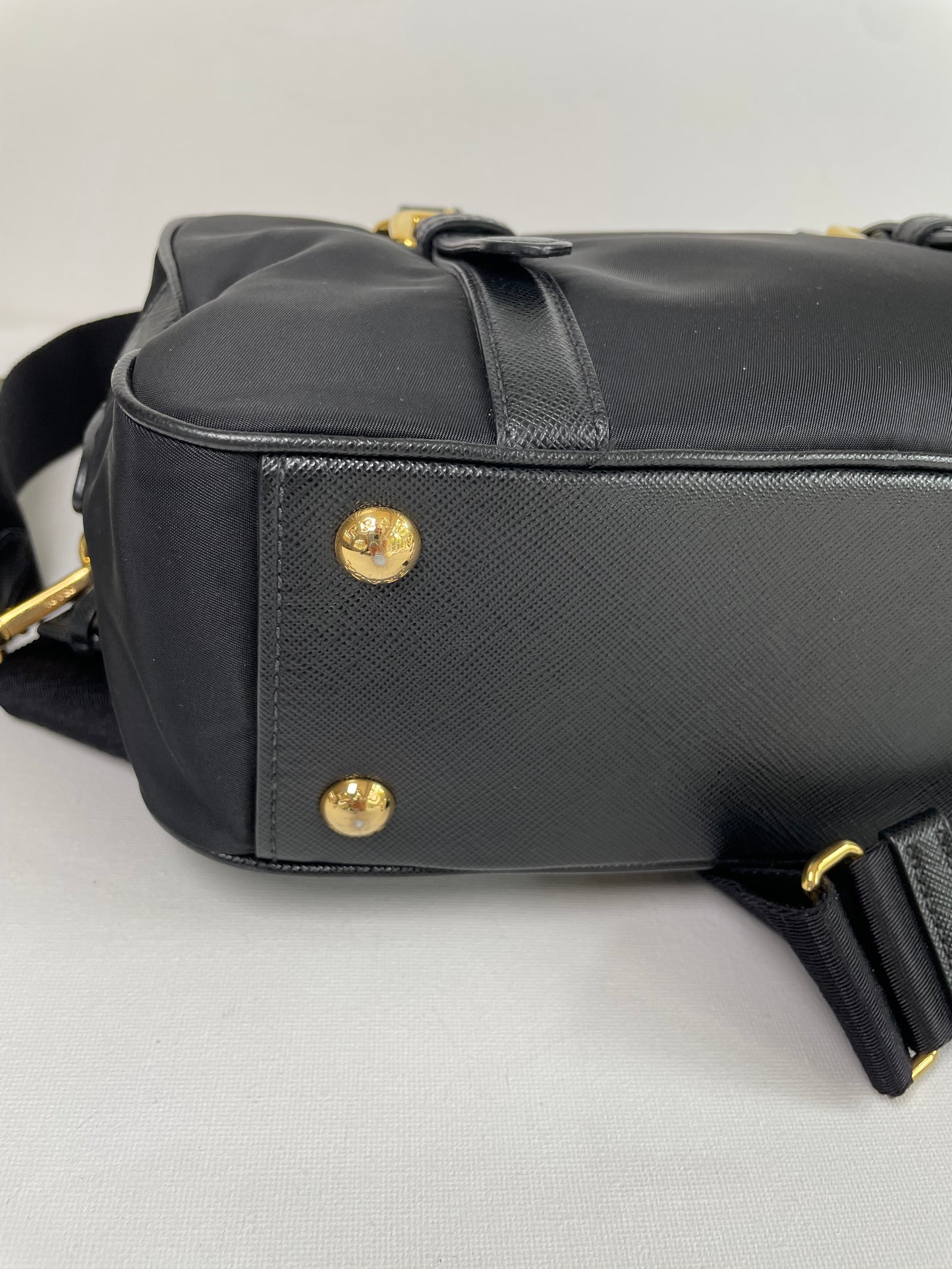 Preloved Prada Top Handle Tote Bag with Long Strap