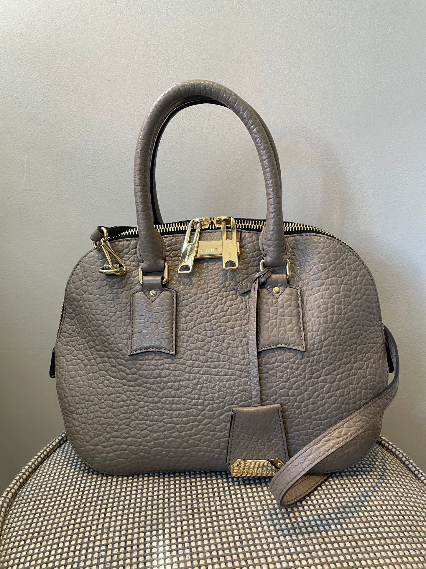 Preloved Burberry Orchard Tote Bag with Long Strap, Medium