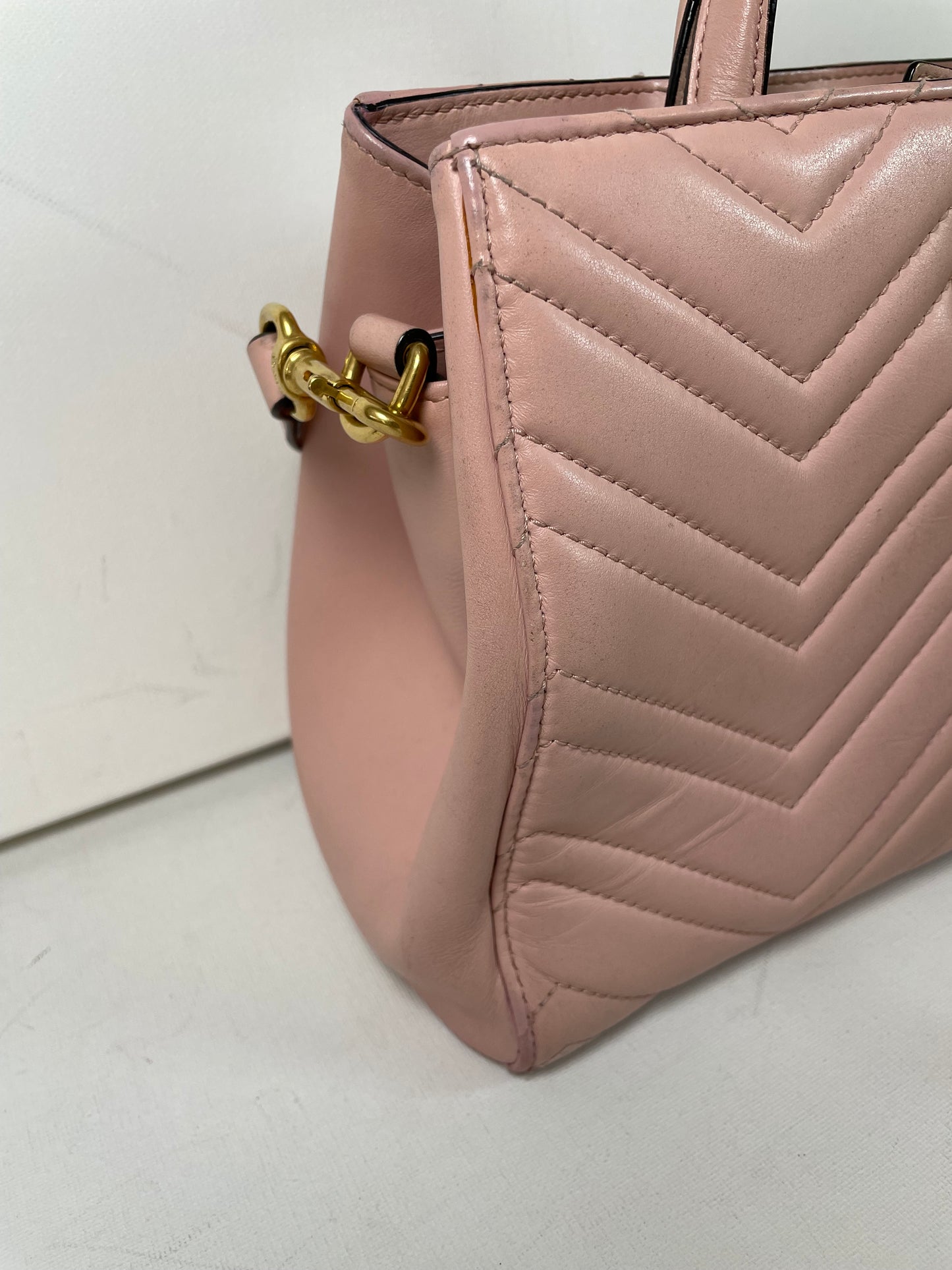 Preloved Gucci Quilted Marmont Top Handle Tote Bag, Small