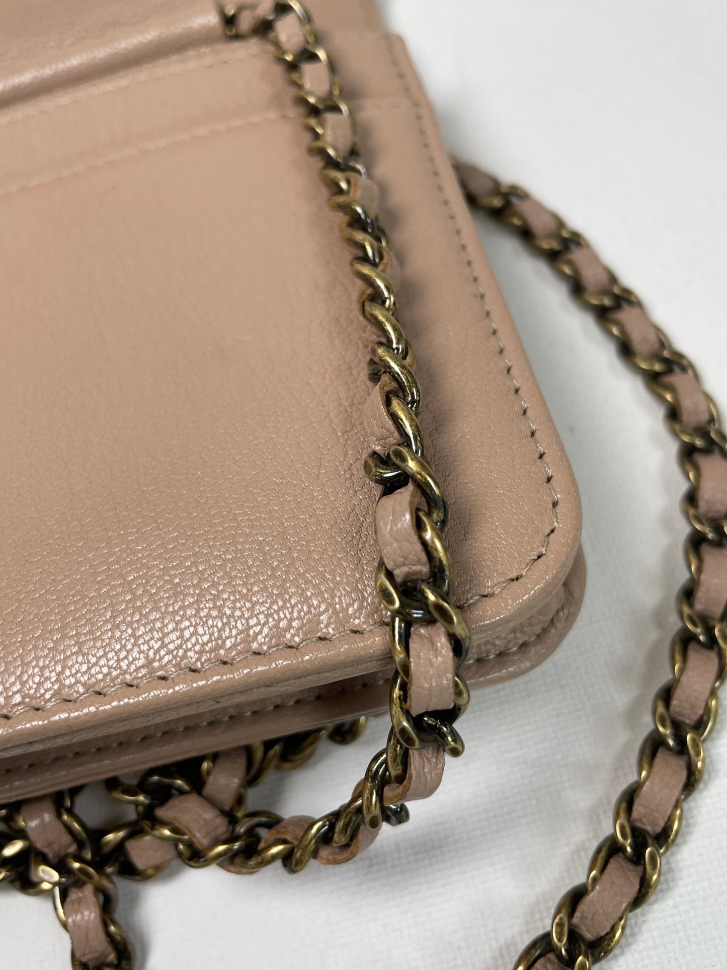 Preloved Chanel Diagonal Quilted Wallet On Chain, WOC