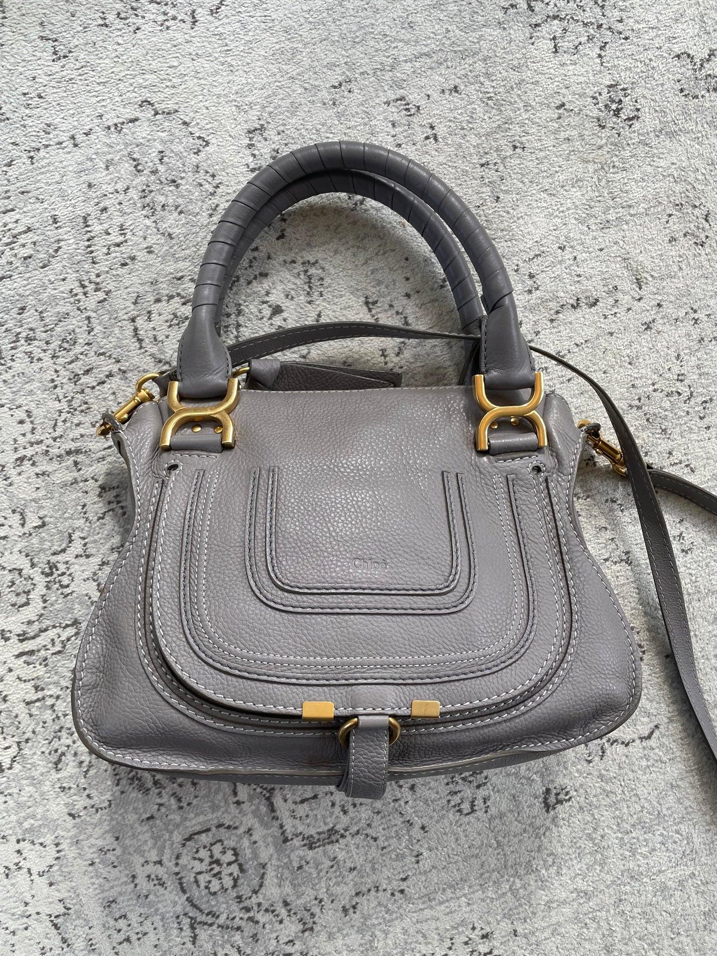 Preloved Chloe Marcie Satchel Bag with Long Strap, Small