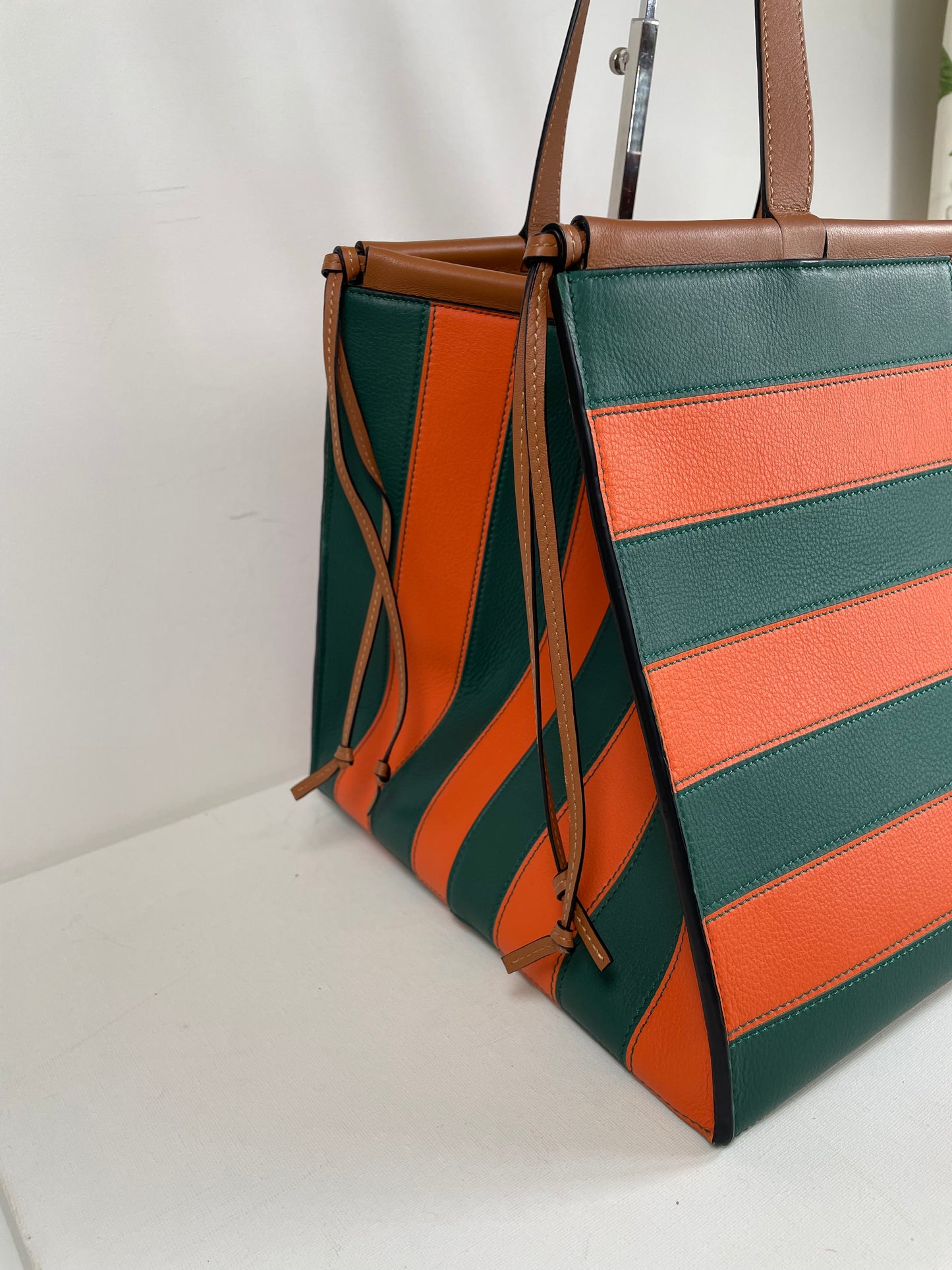 Preloved Loewe Striped Cushion Shopping Tote Bag, Large
