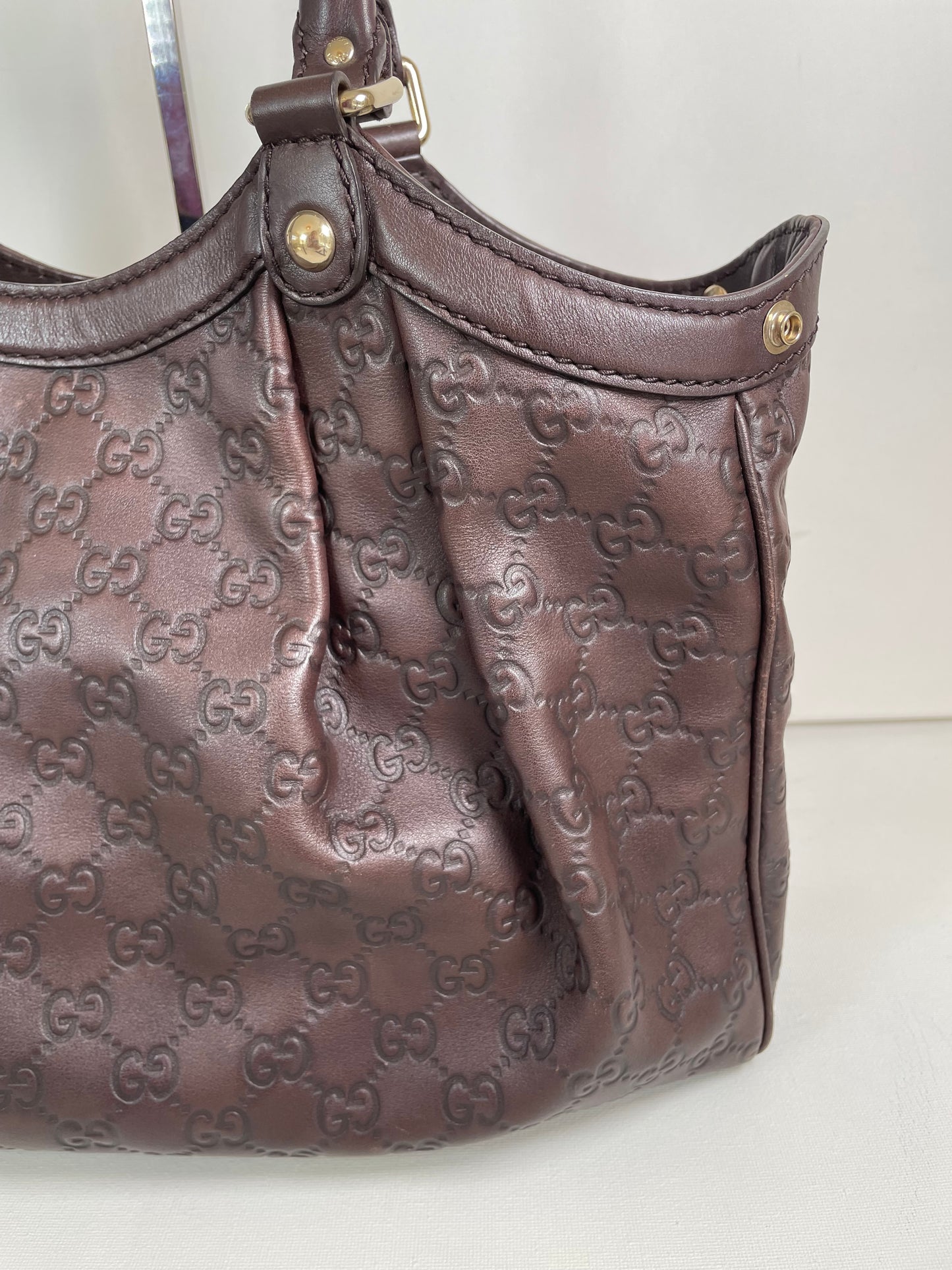 Preloved Gucci Sukey Monogram Guccissima Shoulder Bag, Medium