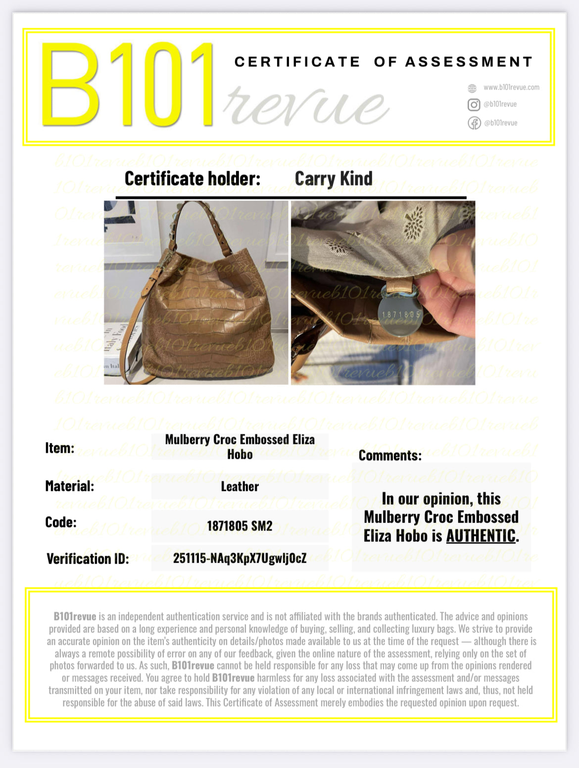 Preloved Mulberry Eliza Hobo Bag, Large