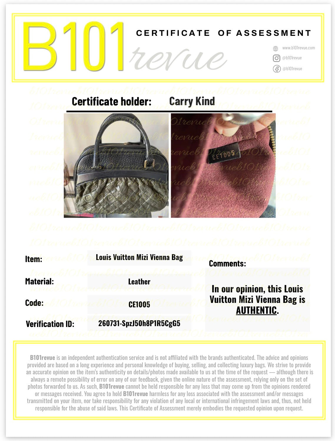 Preloved Louis Vuitton Mizi Vienna Boston Bag