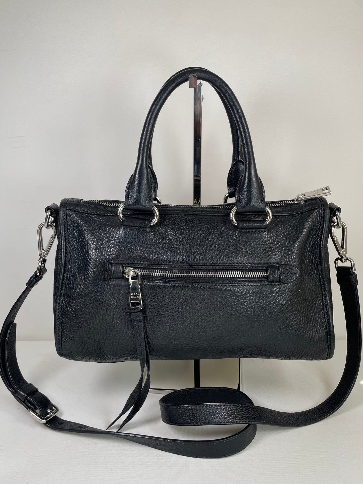 Preloved Prada Vitello Daino Bauletto Bag, Small