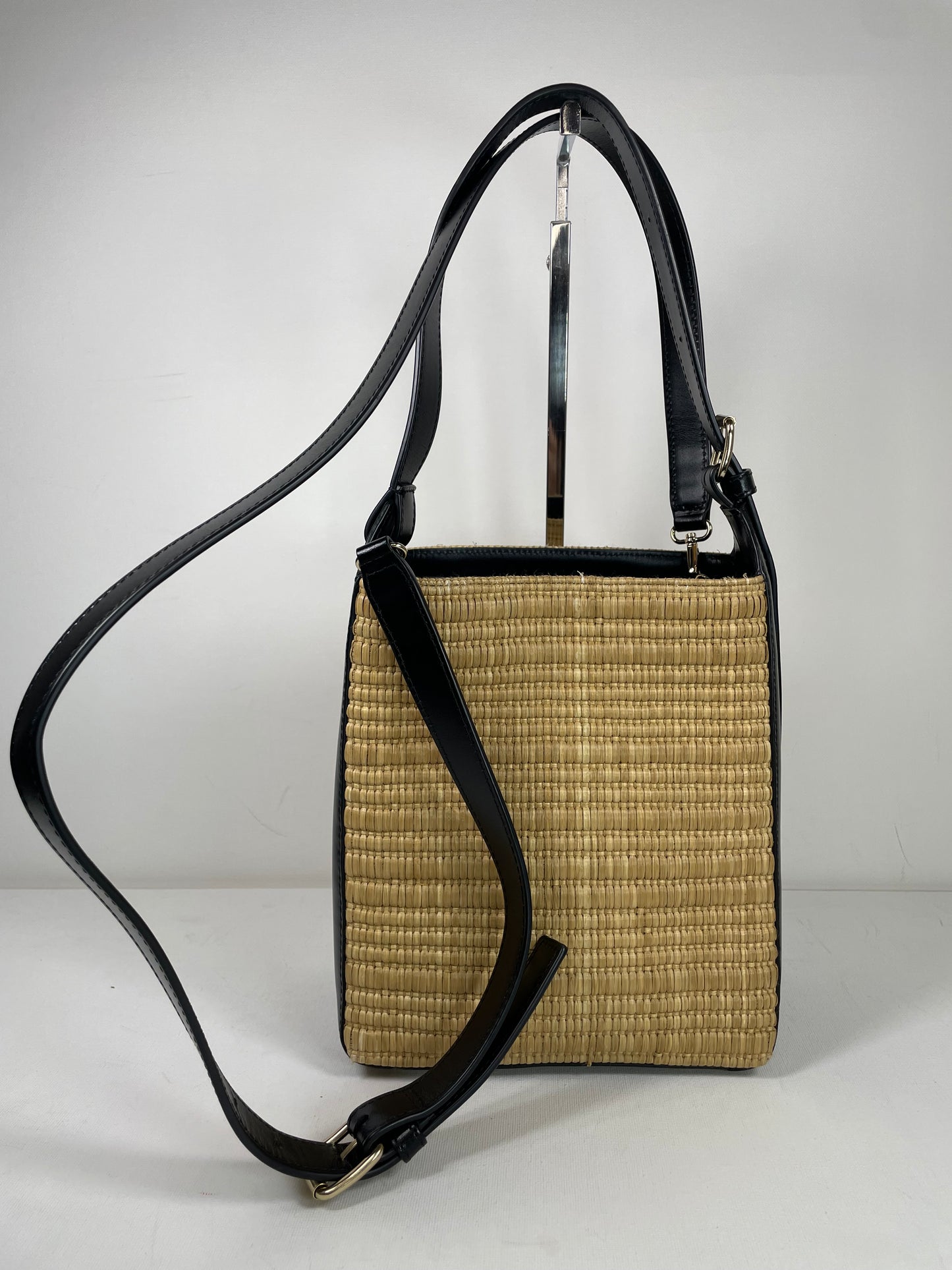 Preloved A.P.C Leather And Raffia 'Virginie' Tote bag, Small