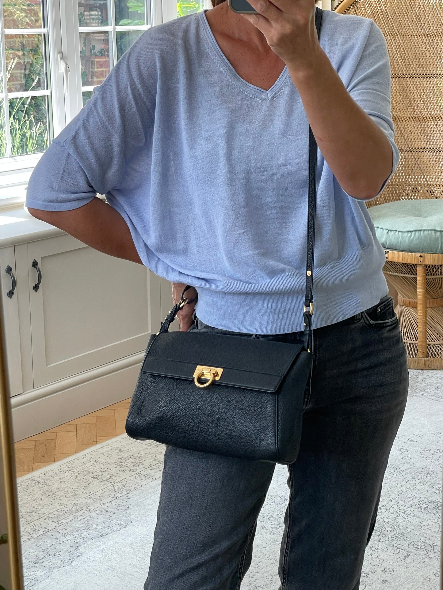 Preloved Salvatore Ferragamo Calfskin Abbey Crossbody Bag
