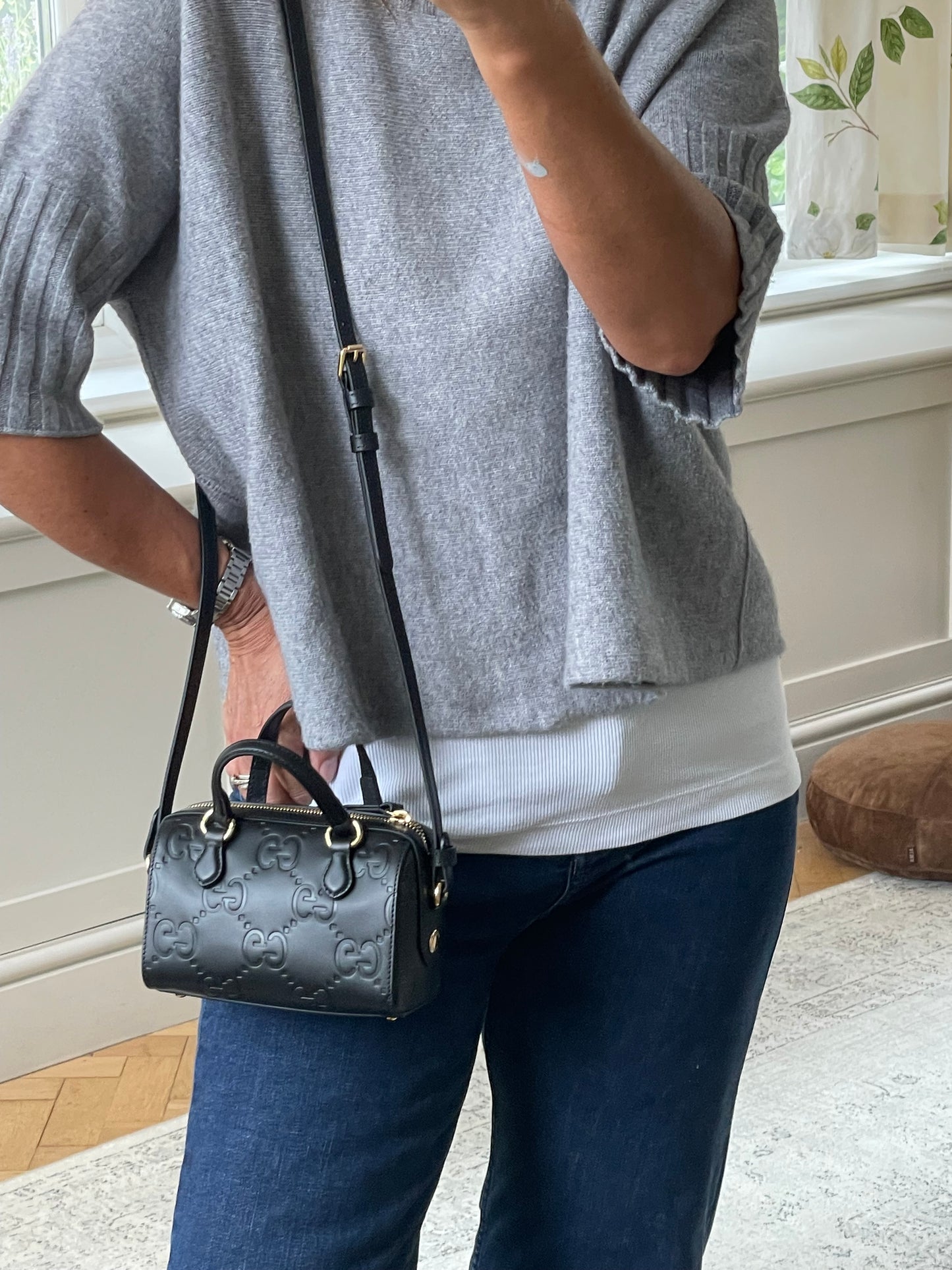 Preloved Gucci Boston Bag Crossbody Bag, Super Mini