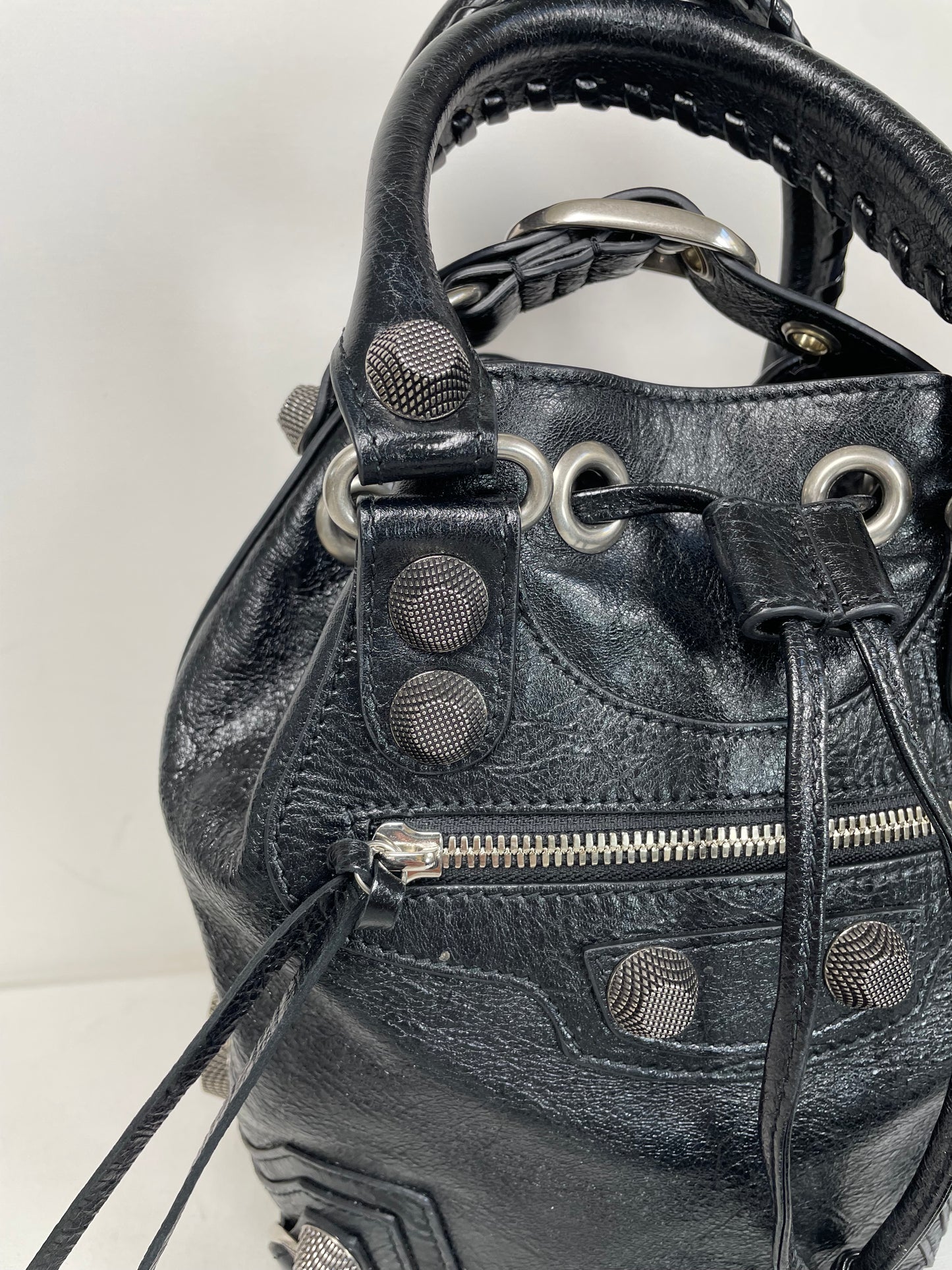Preloved Balenciaga Agneau Arena Le Cagole Bucket Bag, Small