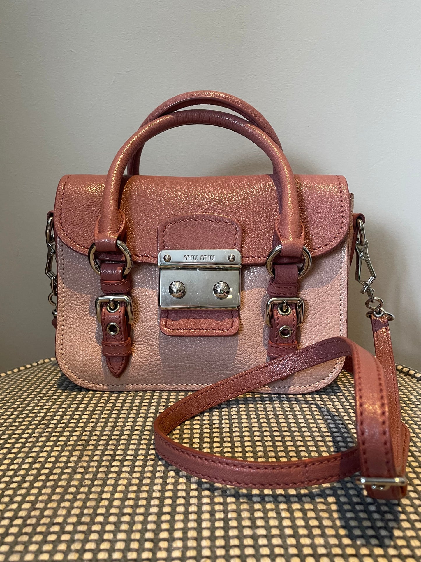 Preloved Miu Miu Madras Lock Crossbody Bag