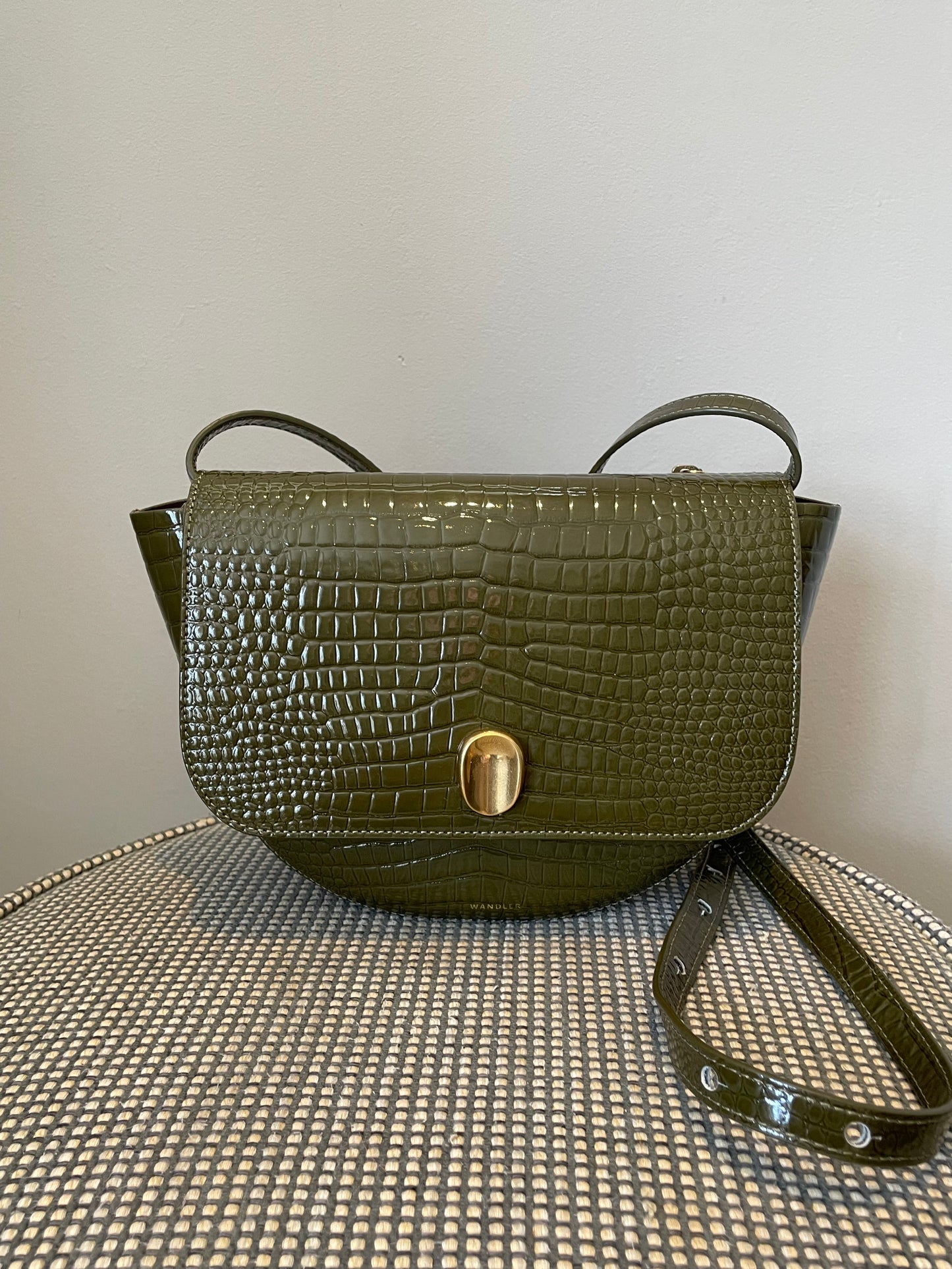 Preloved Wandler Billy Patent Moc Croc Crossbody Bag