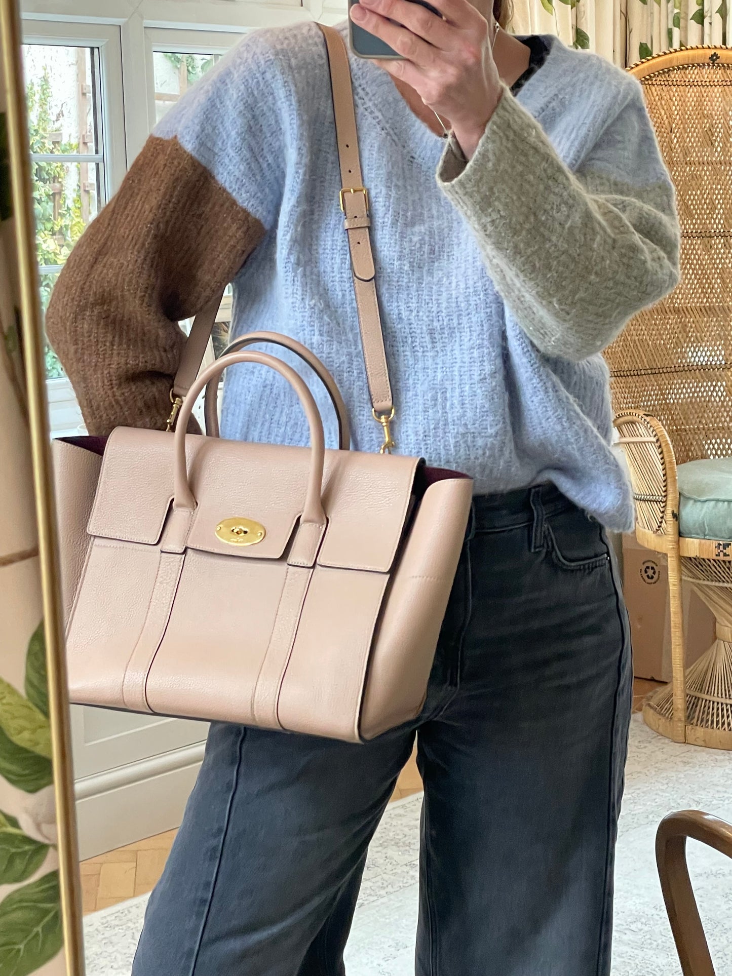 Preloved Mulberry Bayswater Tote Bag with Long Strap