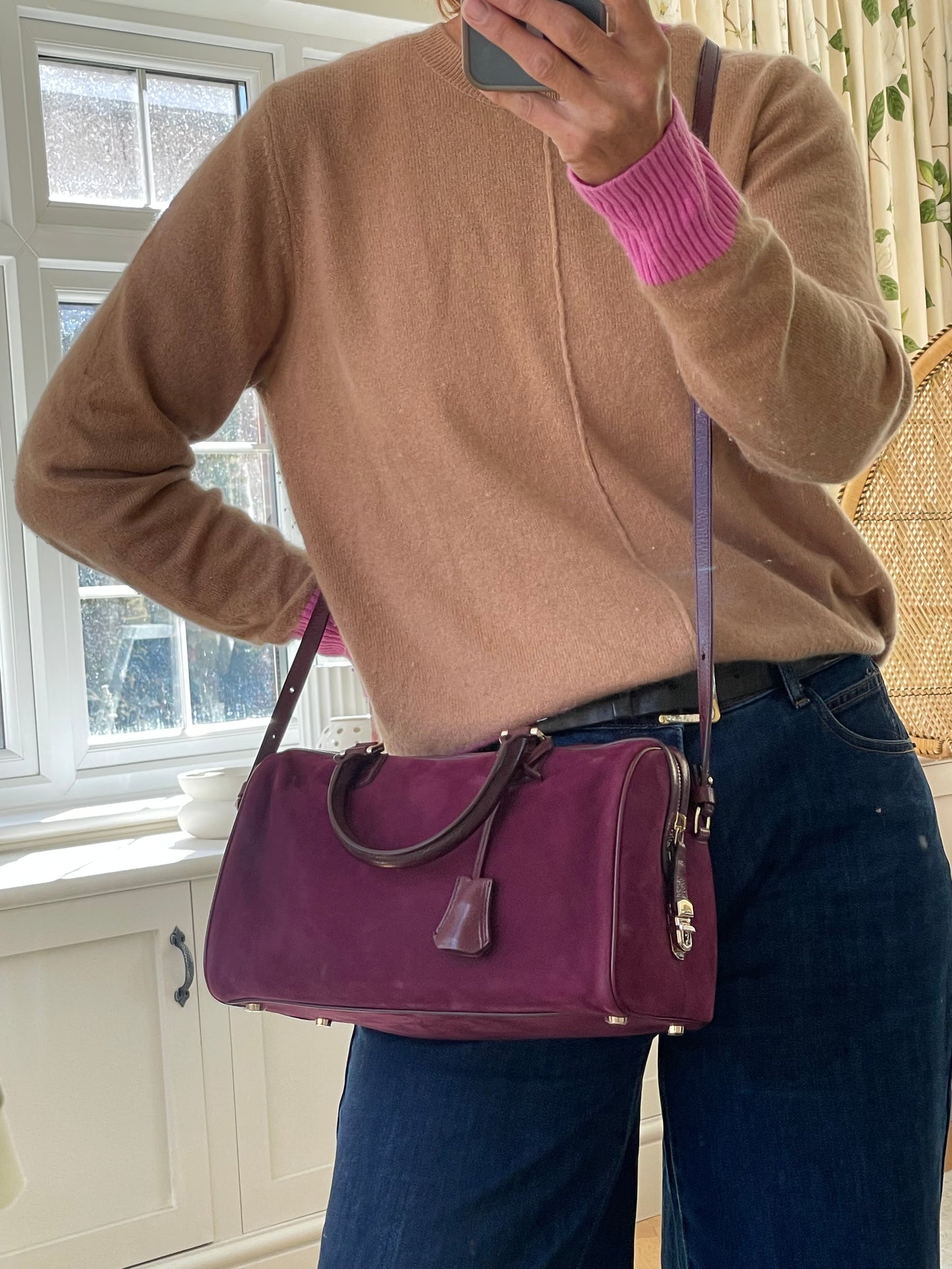 Preloved Giorgio Armani Boston Bag with long strap