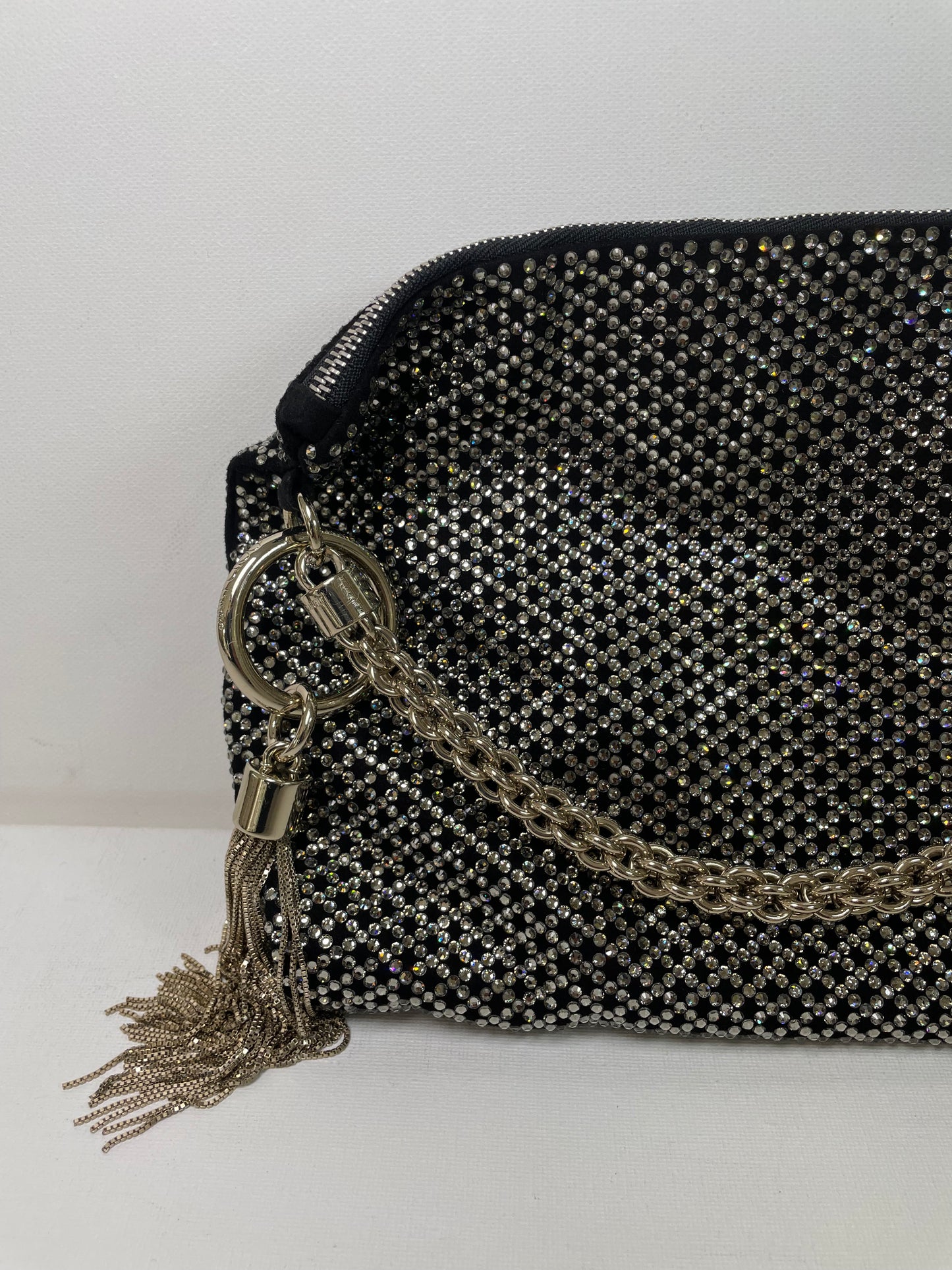 Preloved Jimmy Choo Sequin studded Crystal Tassel Callie Clutch
