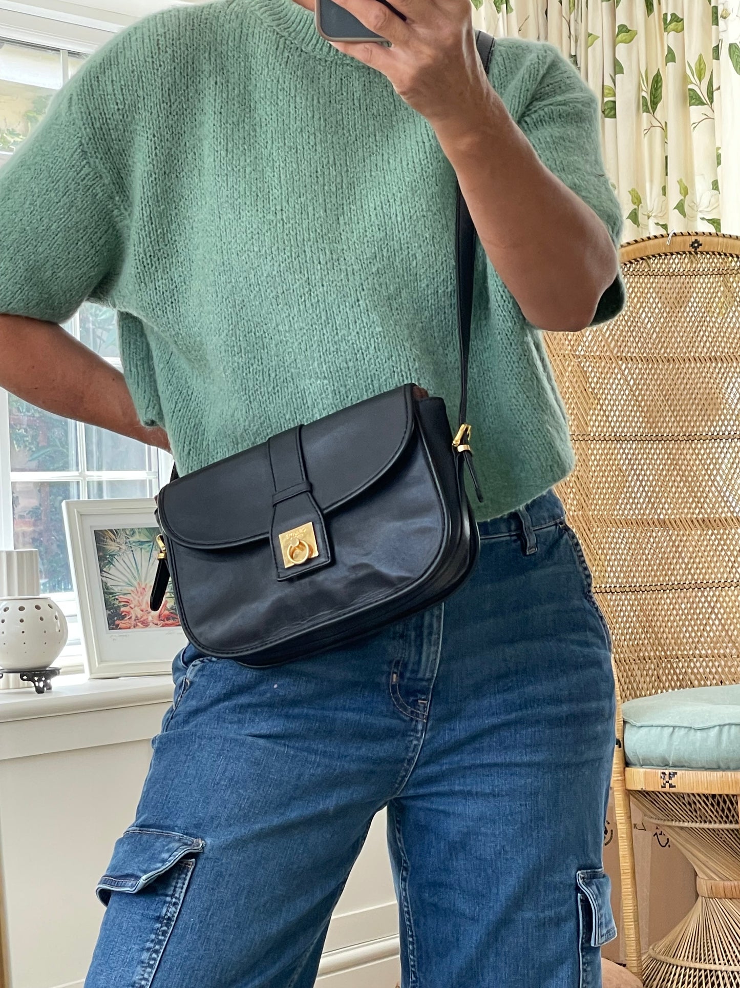 Preloved Celine Lock Shoulder Bag, Vintage