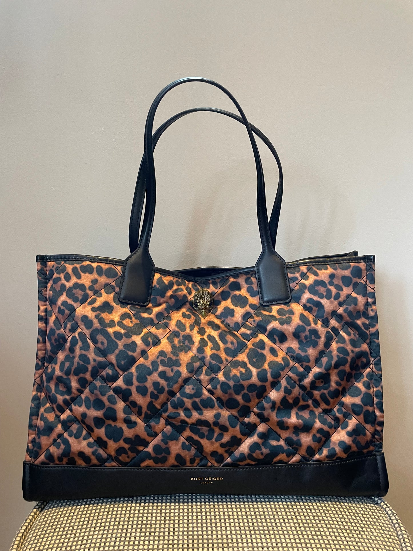 Preloved Kurt Geiger Leopard Print Shopping Tote Bag