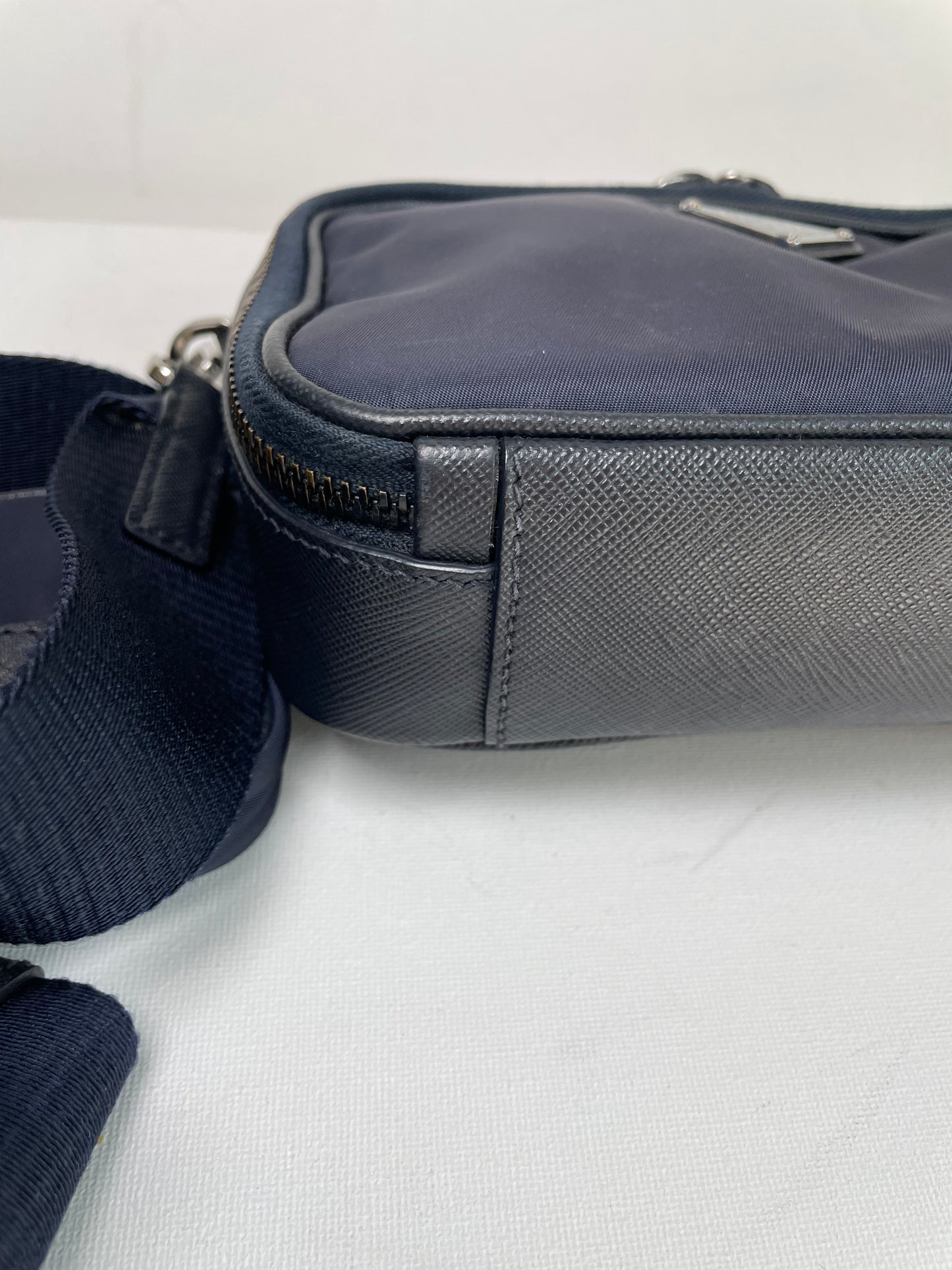 Preloved Prada Re-Nylon and Saffiano leather crossbody camera bag