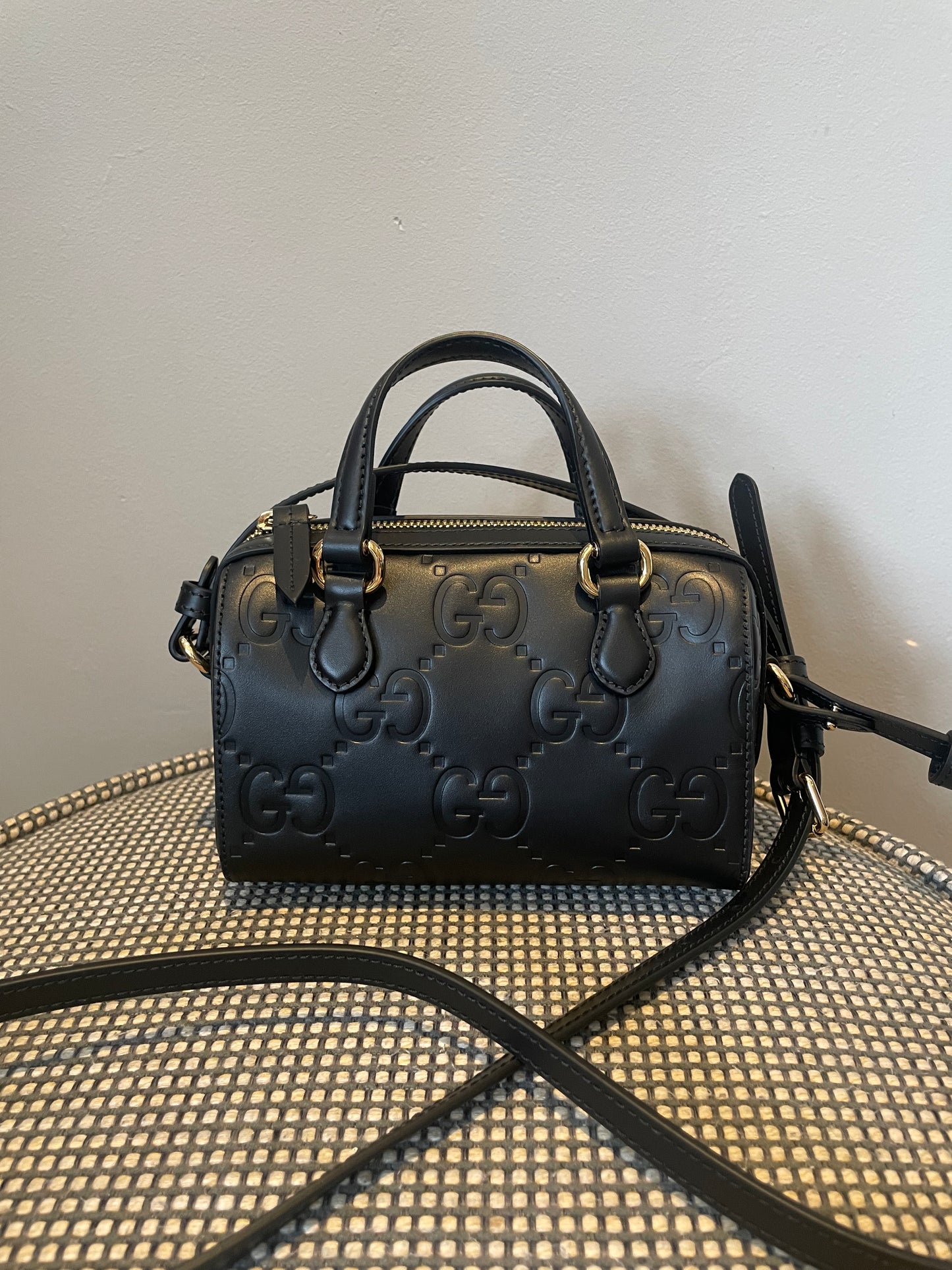 Preloved Gucci Boston Bag Crossbody Bag, Super Mini