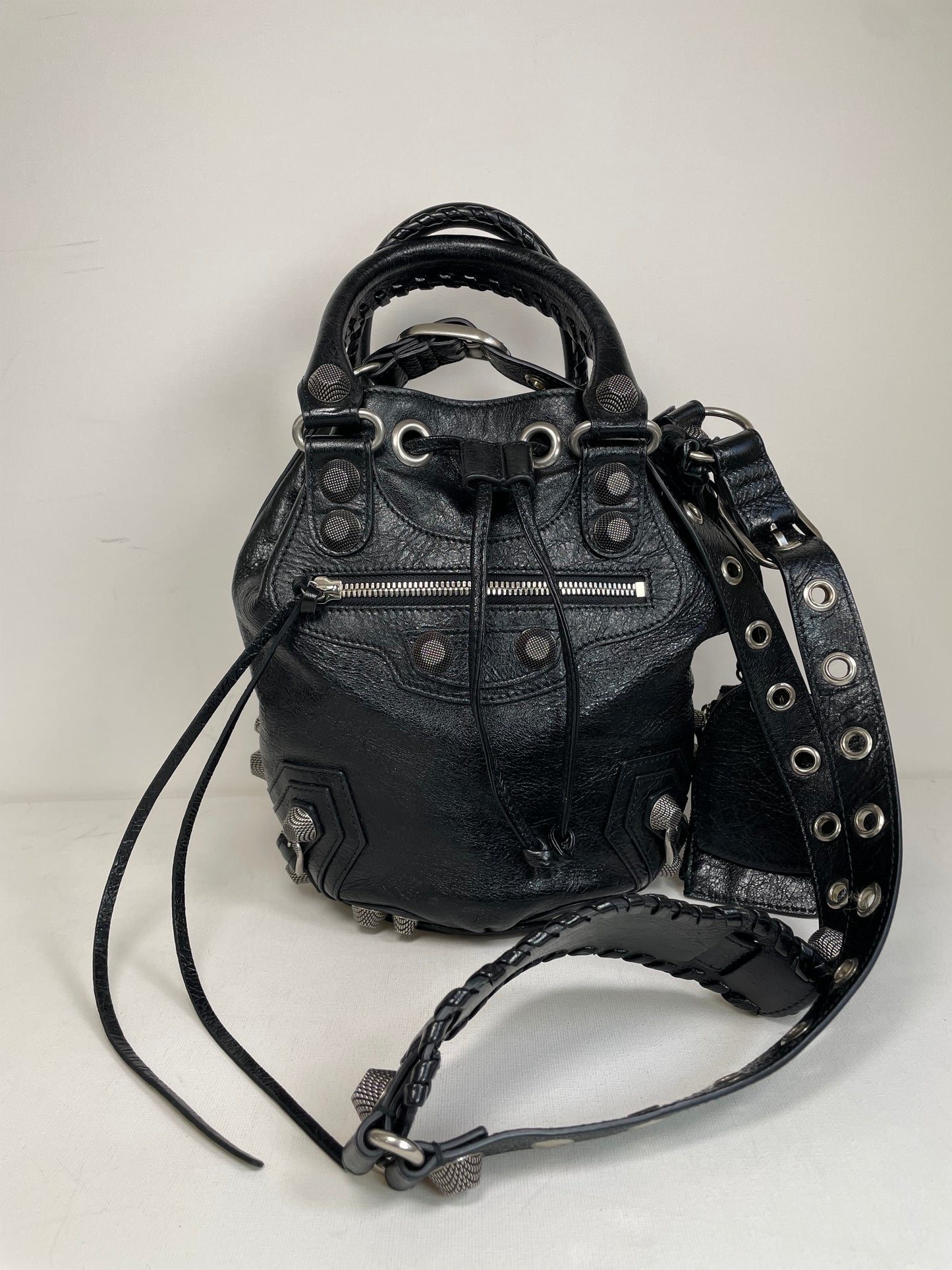 Preloved Balenciaga Agneau Arena Le Cagole Bucket Bag, Small