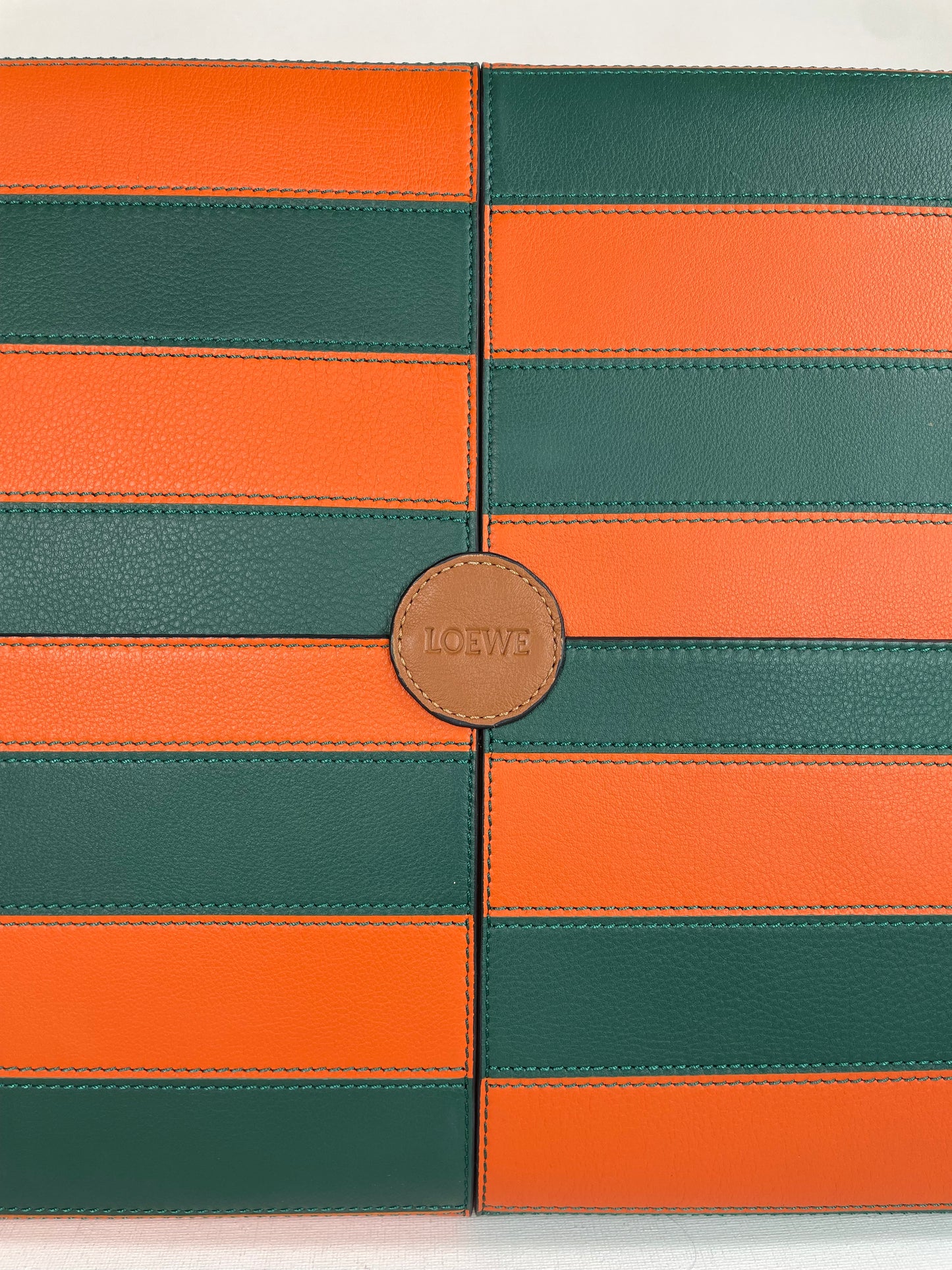 Preloved Loewe Striped Cushion Shopping Tote Bag, Large