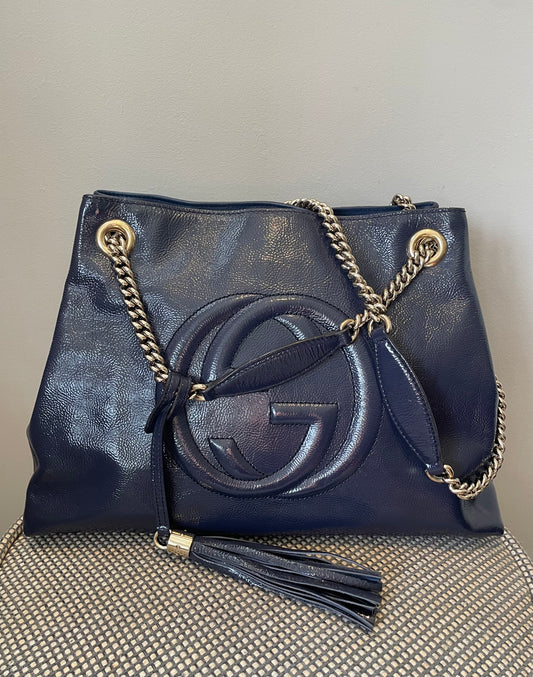 Preloved Gucci Soho Chain Shoulder Tote Bag, Medium