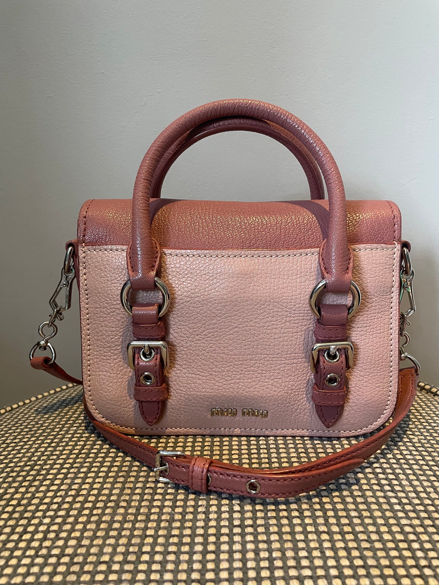 Preloved Miu Miu Madras Lock Crossbody Bag