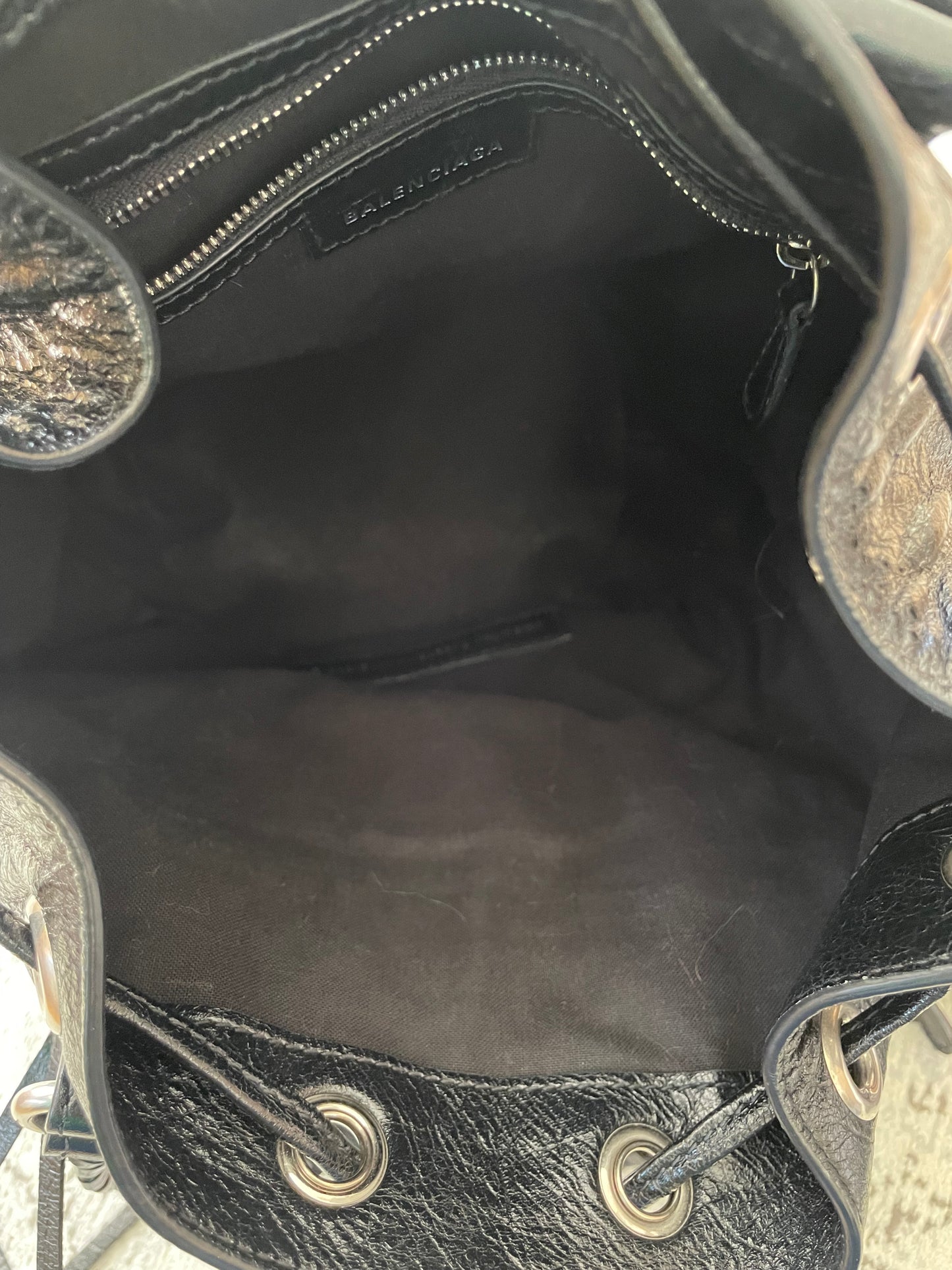Preloved Balenciaga Agneau Arena Le Cagole Bucket Bag, Small
