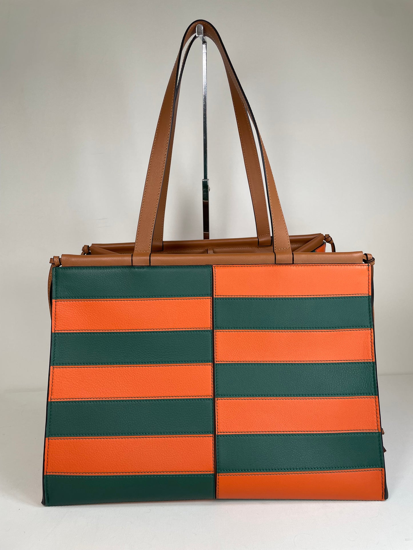 Preloved Loewe Striped Cushion Shopping Tote Bag, Large