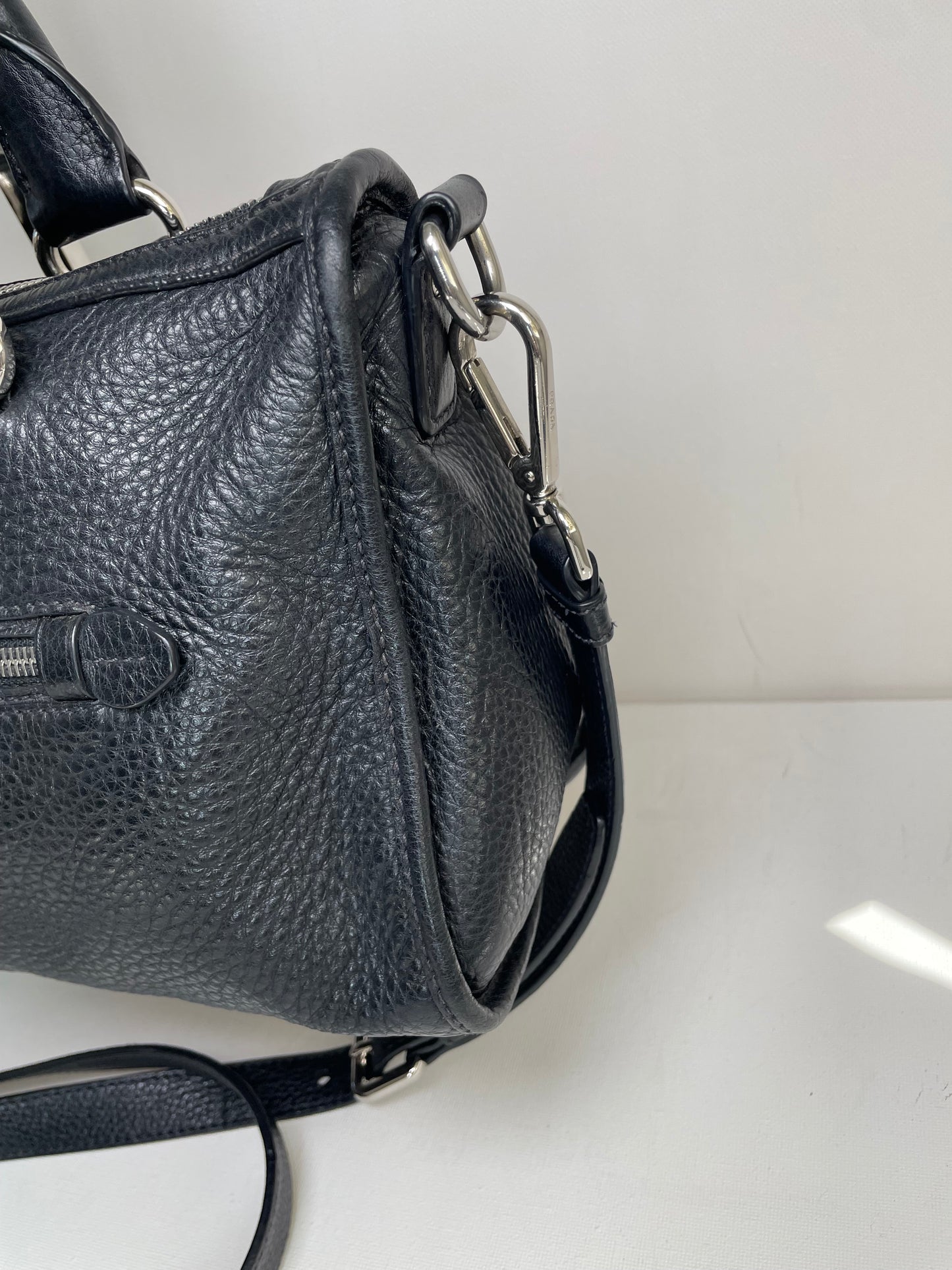 Preloved Prada Vitello Daino Bauletto Bag, Small