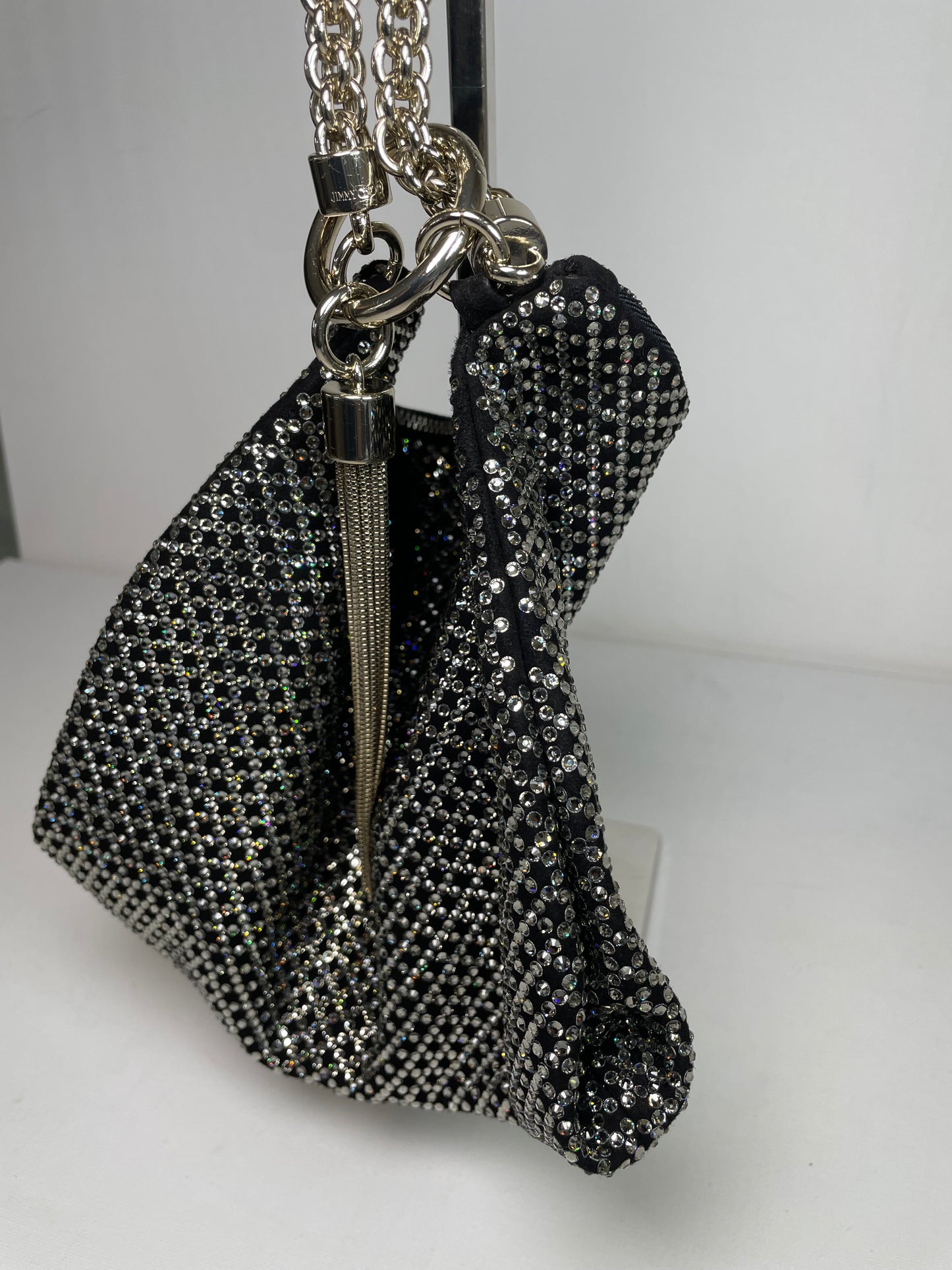 Preloved Jimmy Choo Sequin studded Crystal Tassel Callie Clutch