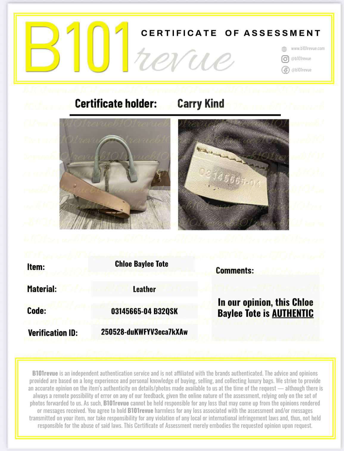 Preloved Chloe Baylee Tote Bag with Shoulder Strap, Small