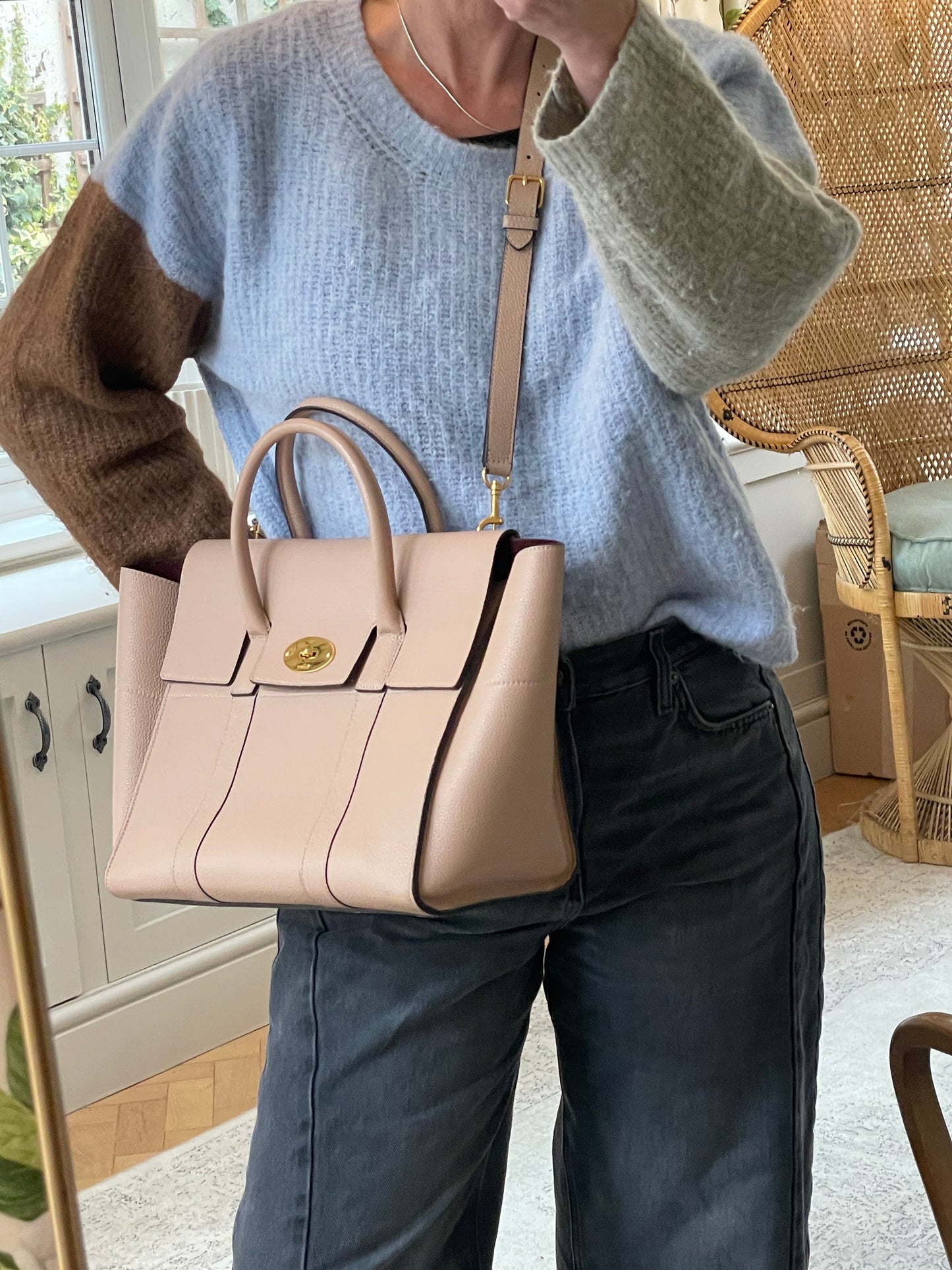 Preloved Mulberry Bayswater Tote Bag with Long Strap