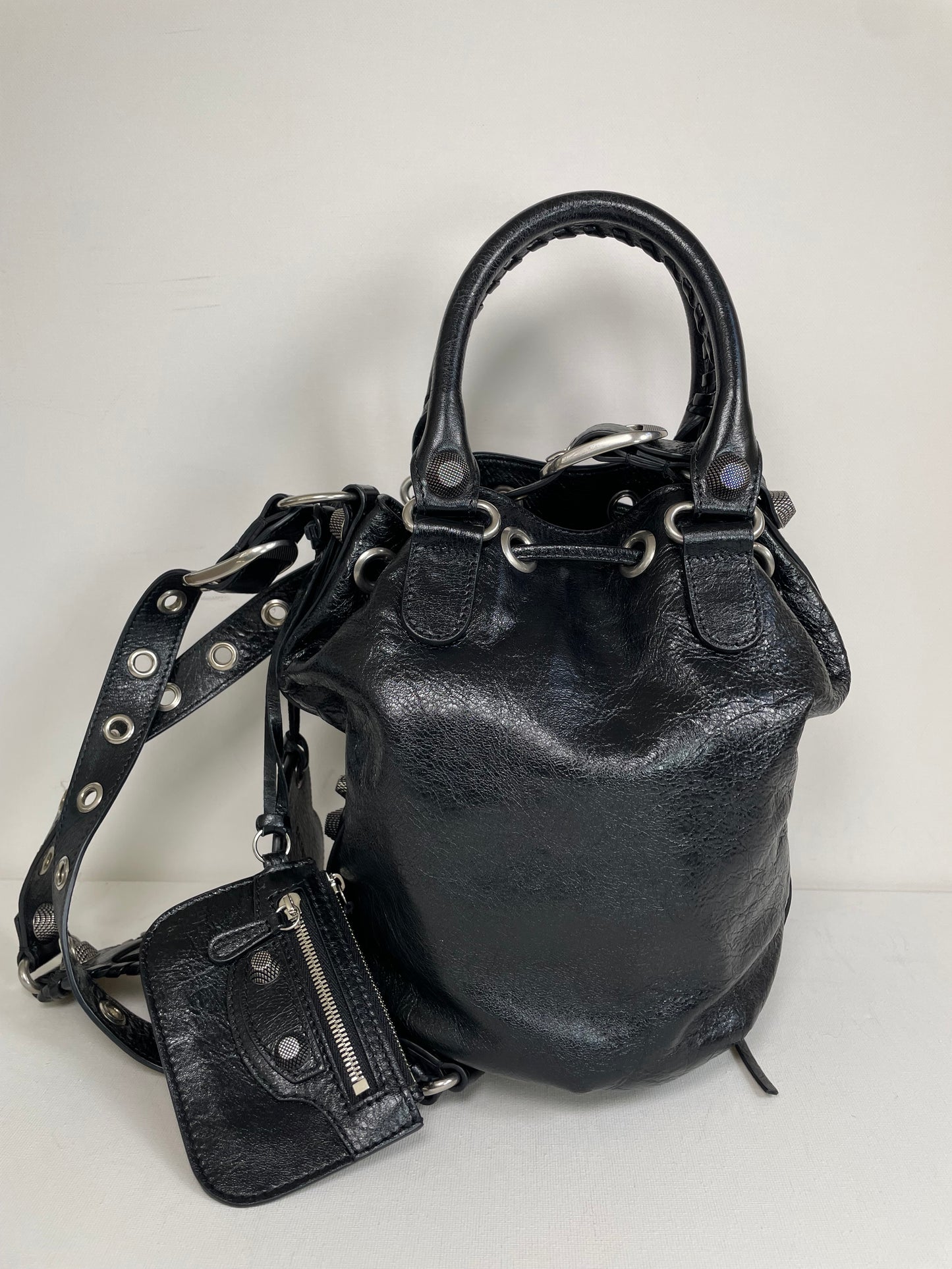Preloved Balenciaga Agneau Arena Le Cagole Bucket Bag, Small