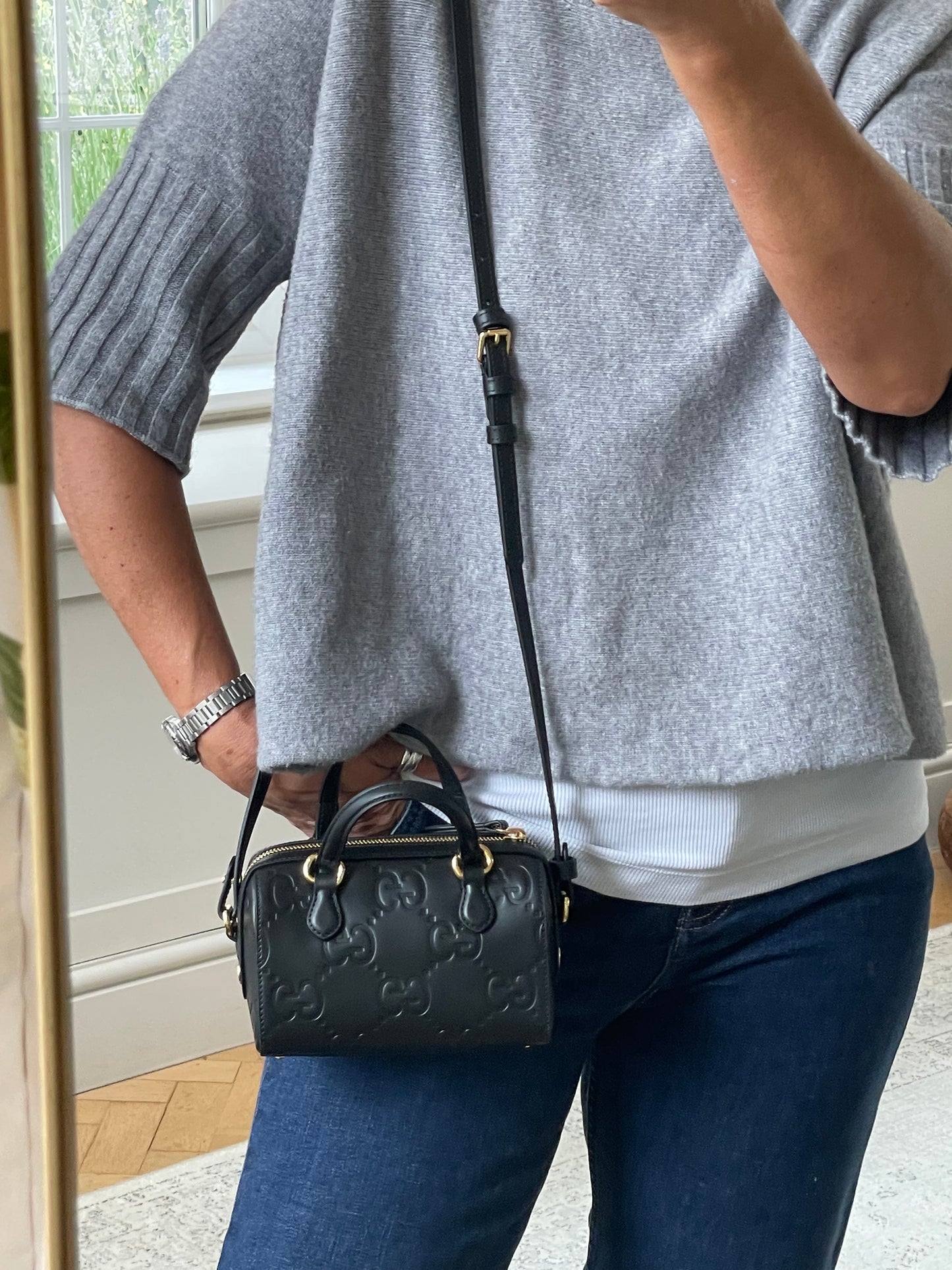 Preloved Gucci Boston Bag Crossbody Bag, Super Mini