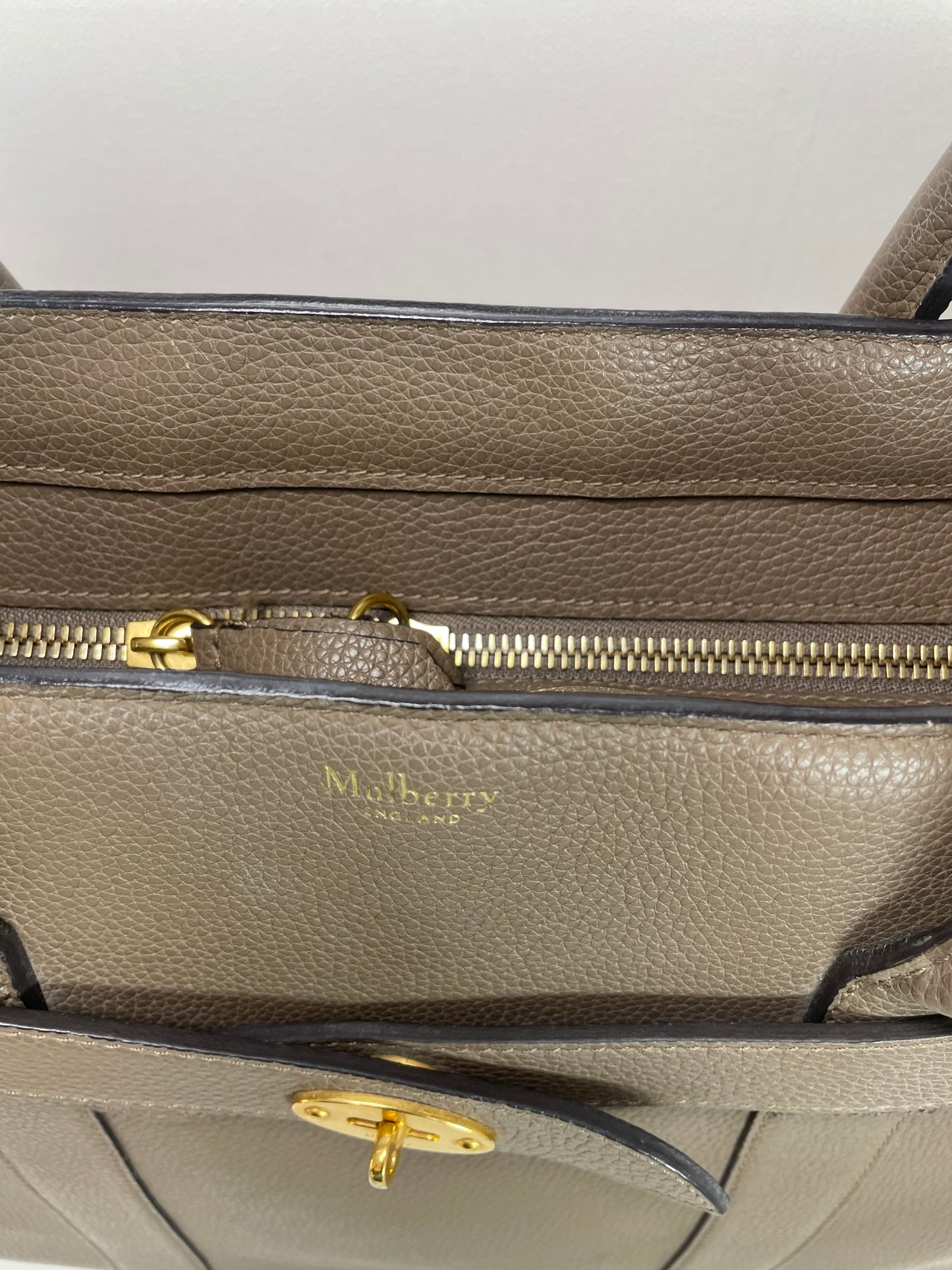 Preloved Mulberry Classic Grain Zipped Bayswater Bag, Large