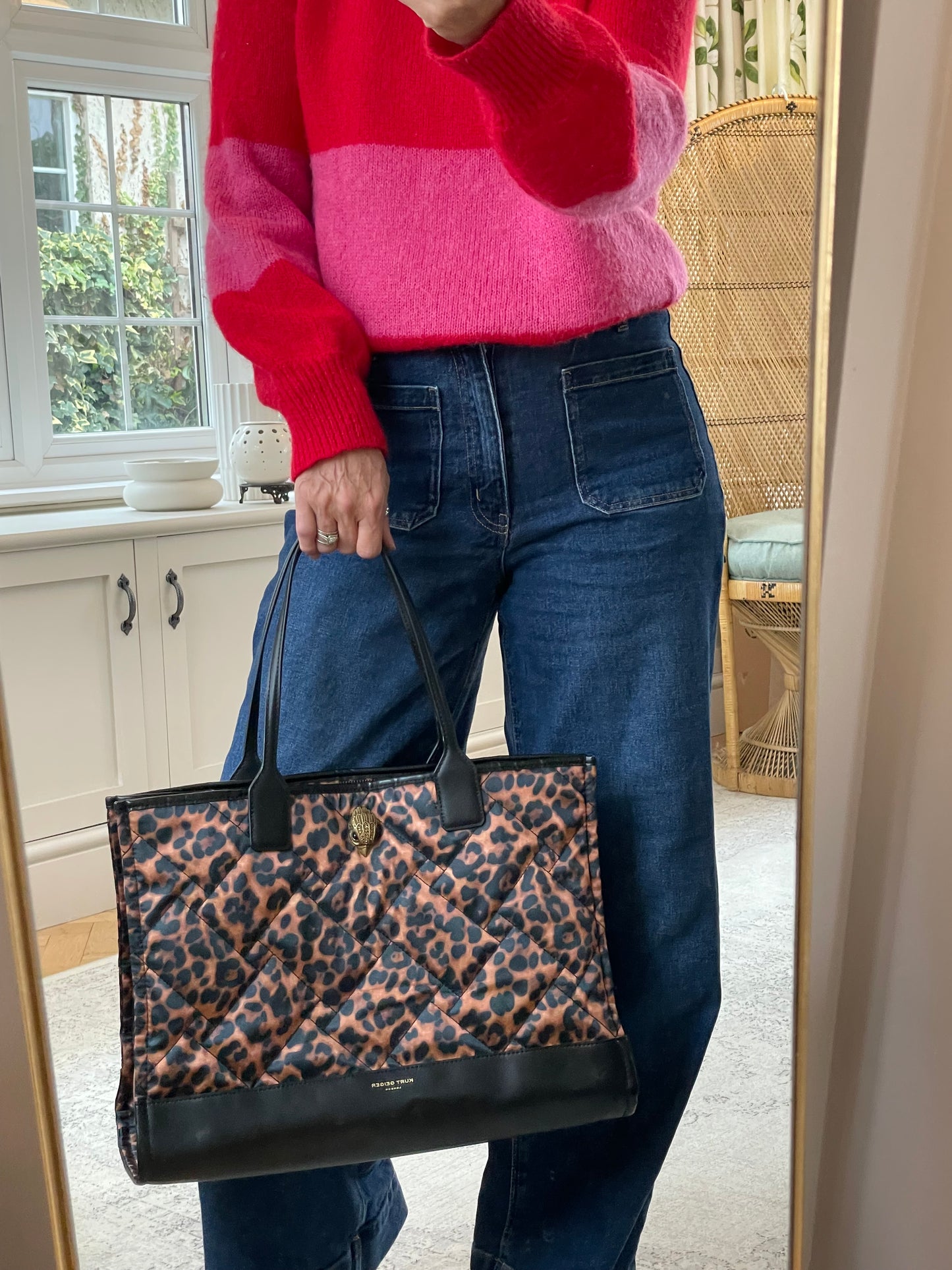 Preloved Kurt Geiger Leopard Print Shopping Tote Bag