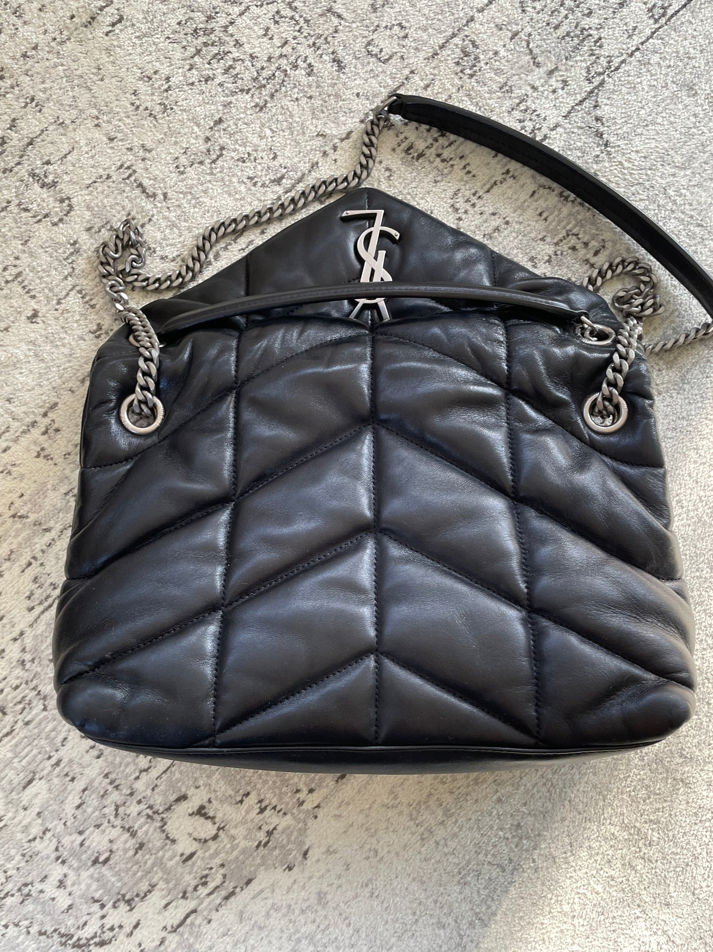 Preloved Saint Laurent Quilted LouLou Puffer Bag, Small