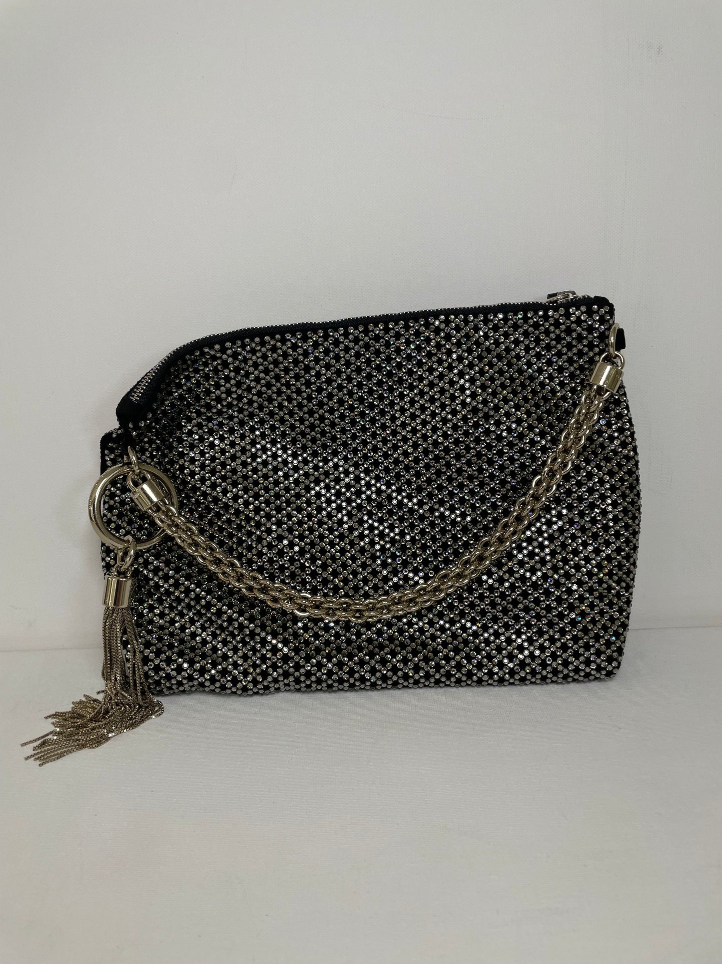 Preloved Jimmy Choo Sequin studded Crystal Tassel Callie Clutch