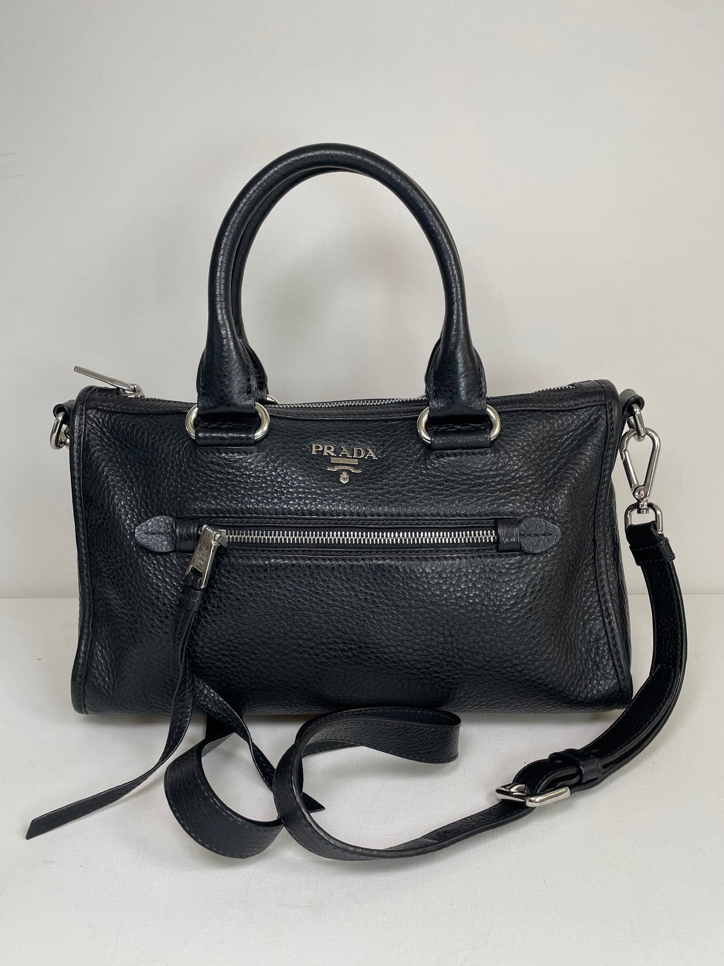 Preloved Prada Vitello Daino Bauletto Bag, Small