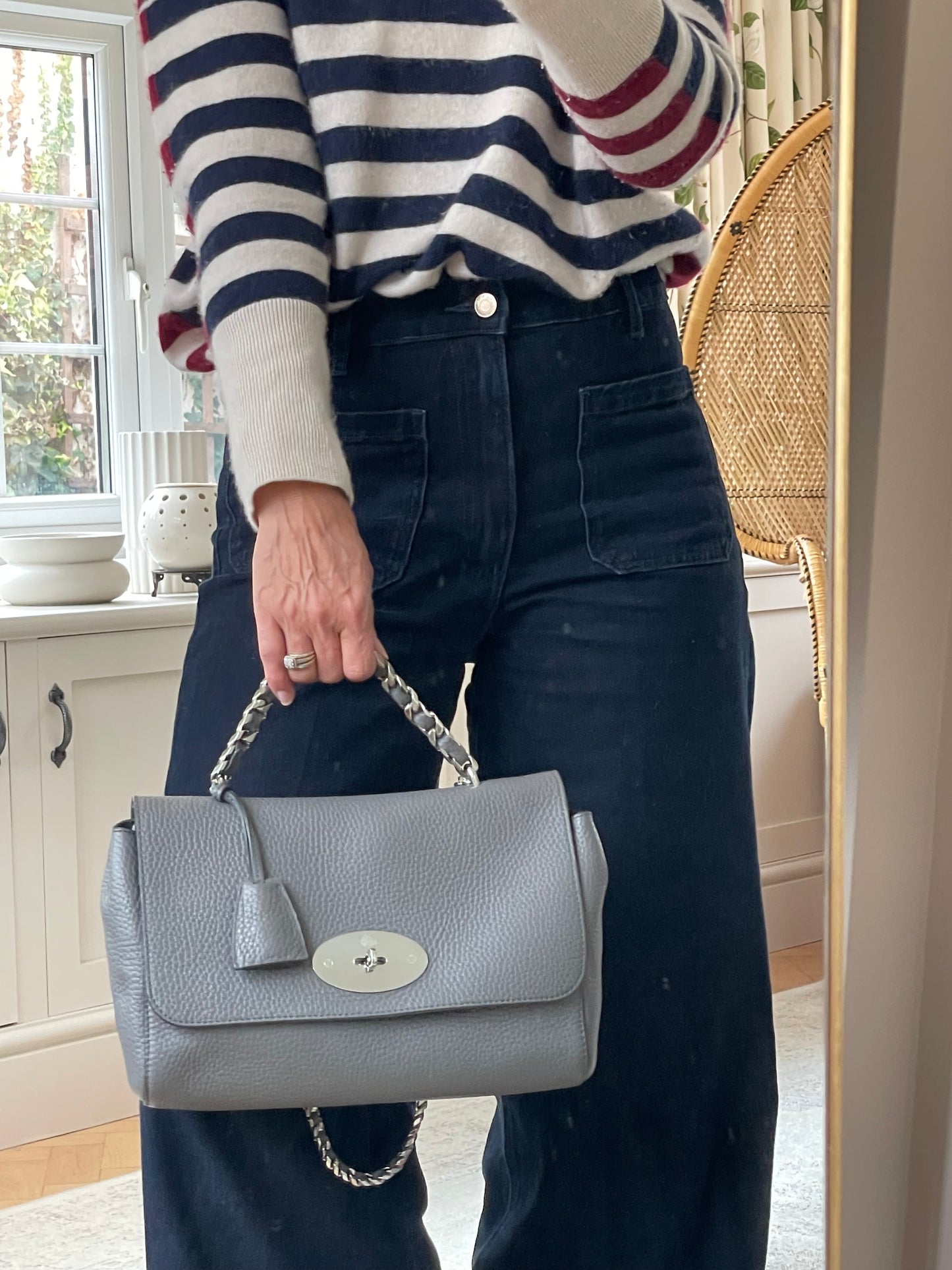 Preloved Mulberry Lily Top Handle Shoulder Bag