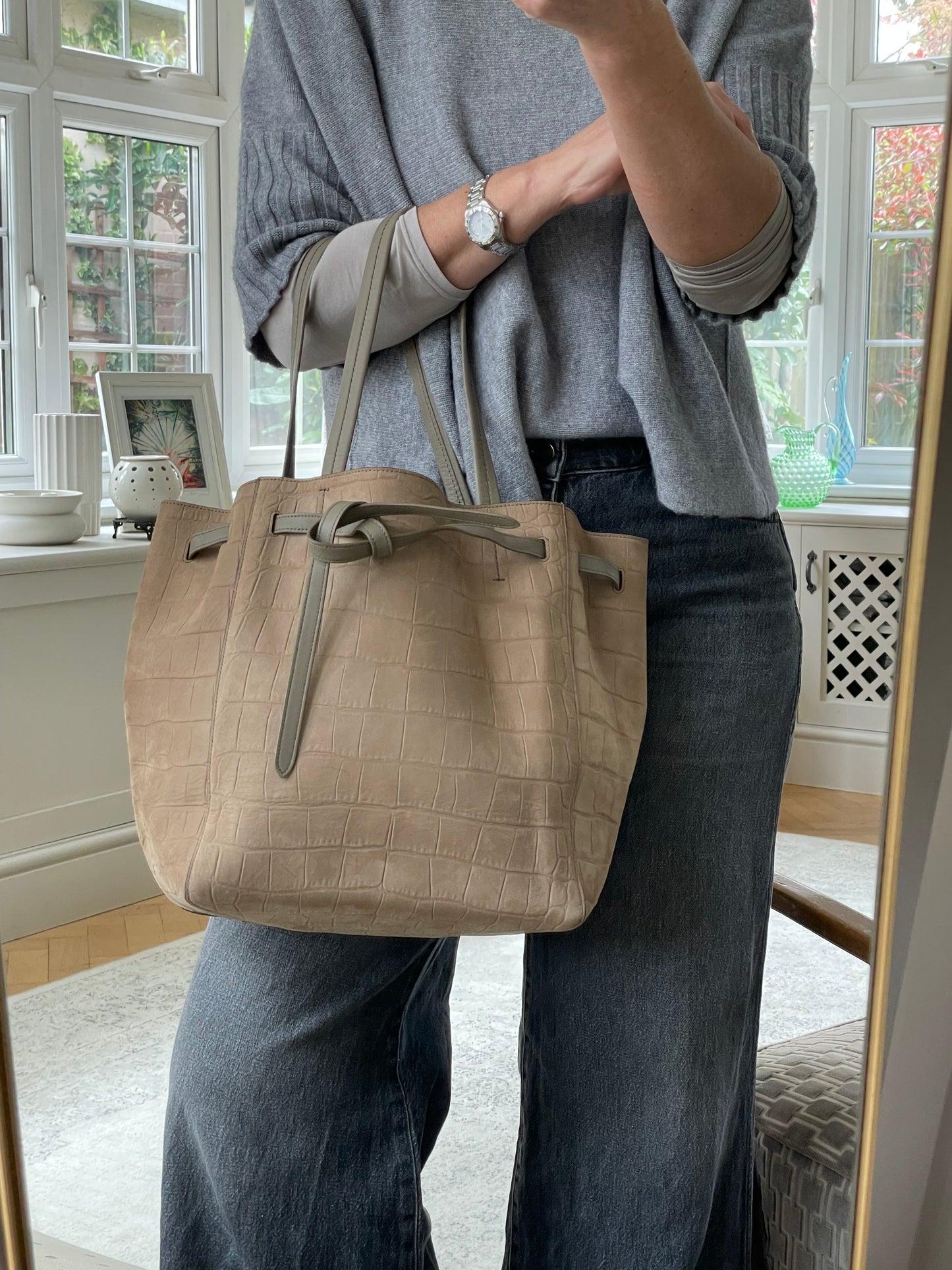 Preloved Celine Cabas Phantom Belt Tote Bag, Small