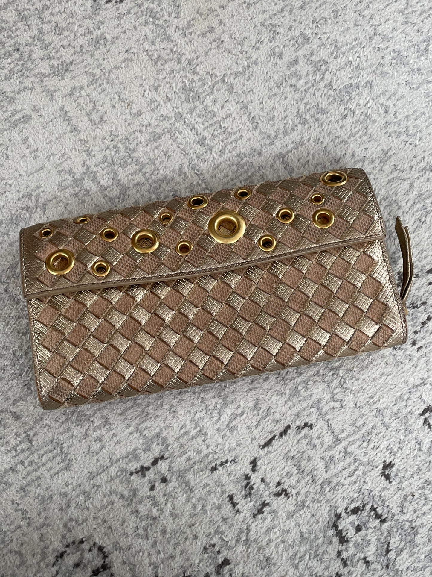 Preloved Bottega Veneta Intrecciato Grommet Continental Wallet