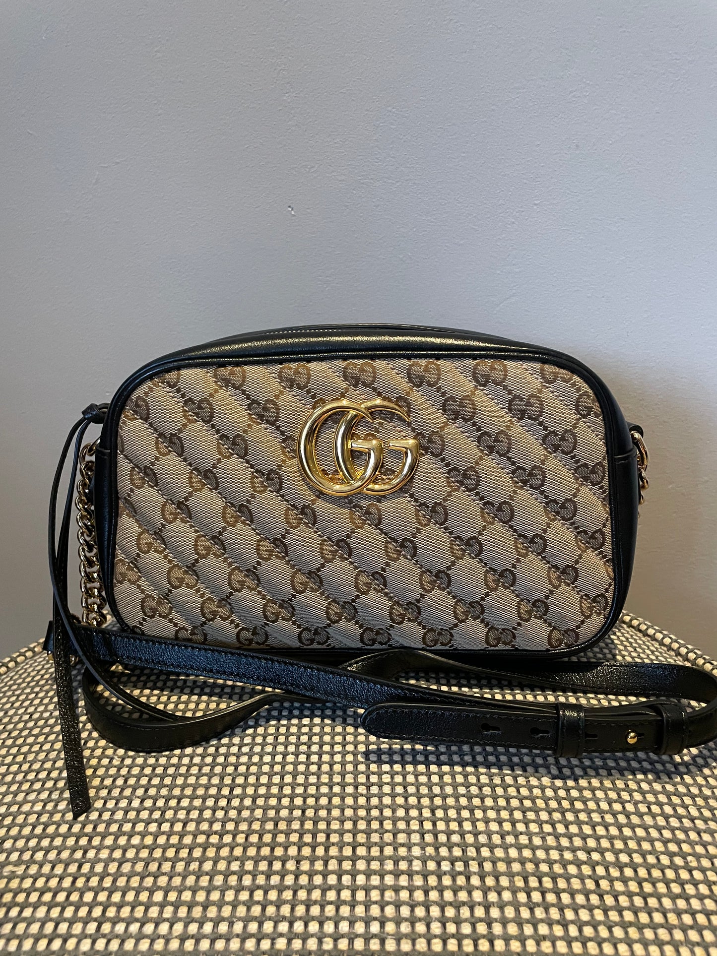 Preloved Gucci Matelasse Diagonal GG Marmont Bag, Small