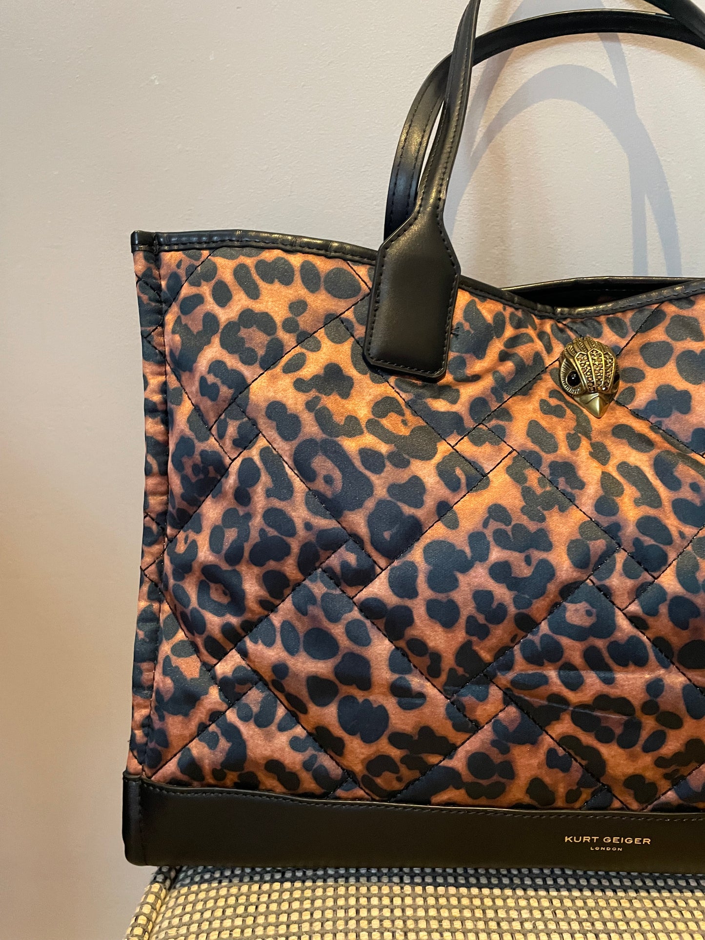 Preloved Kurt Geiger Leopard Print Shopping Tote Bag