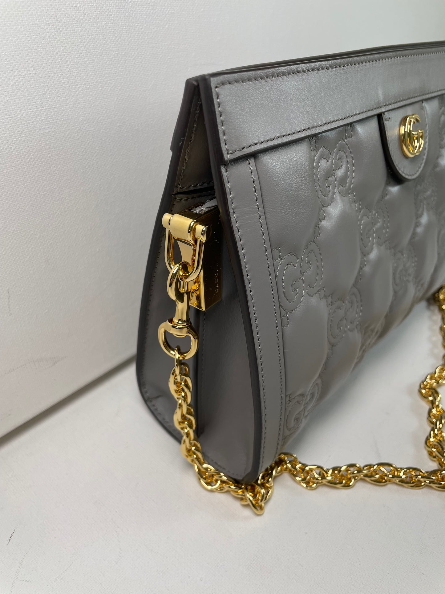 Preloved Gucci GG Matelasse Slim Chain Shoulder Bag, Small