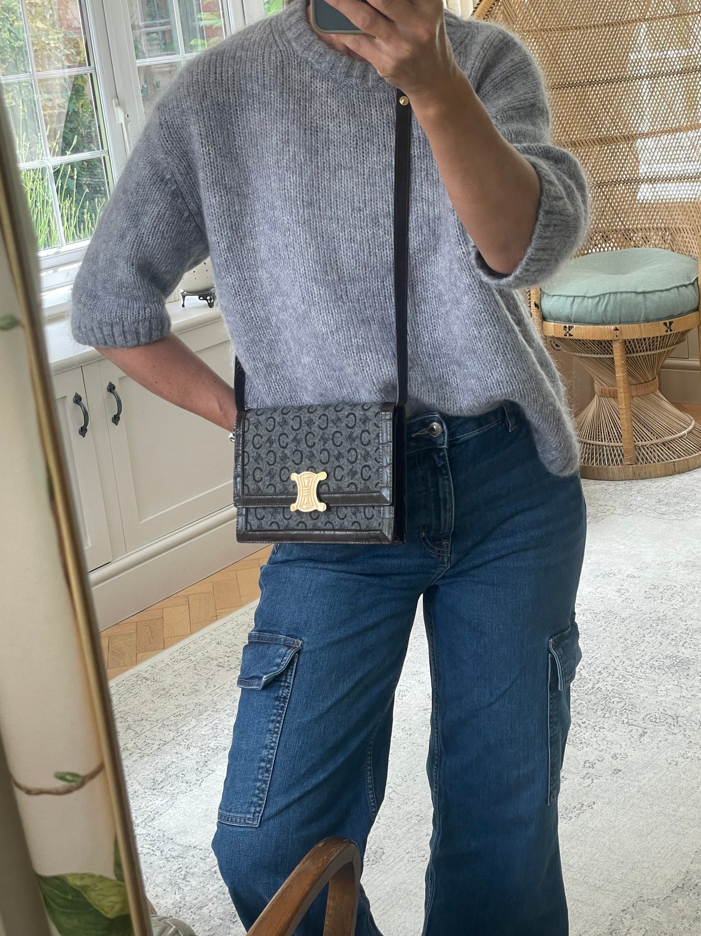 Preloved Celine C Triomphe Shoulder Bag