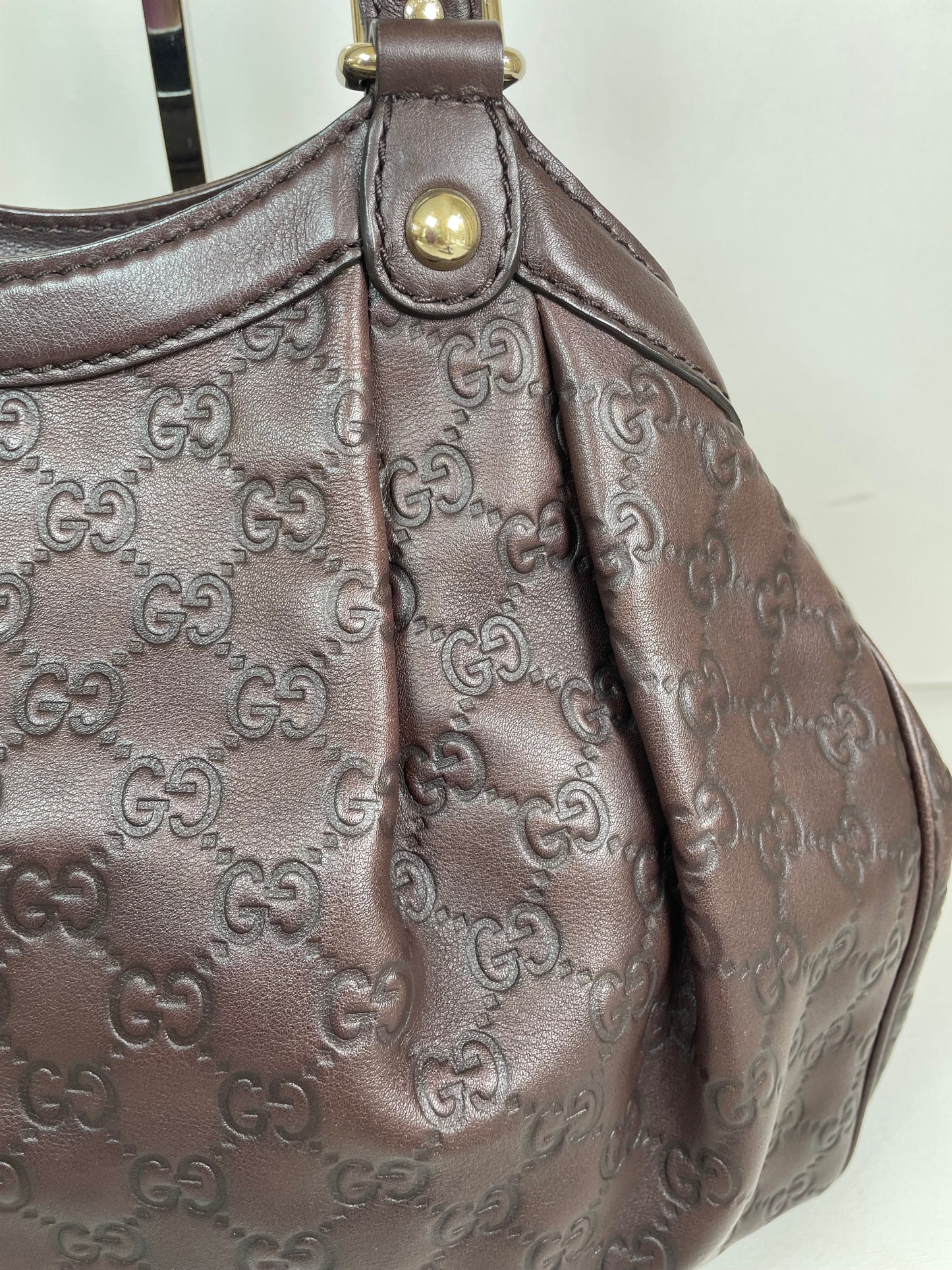 Preloved Gucci Sukey Monogram Guccissima Shoulder Bag, Medium