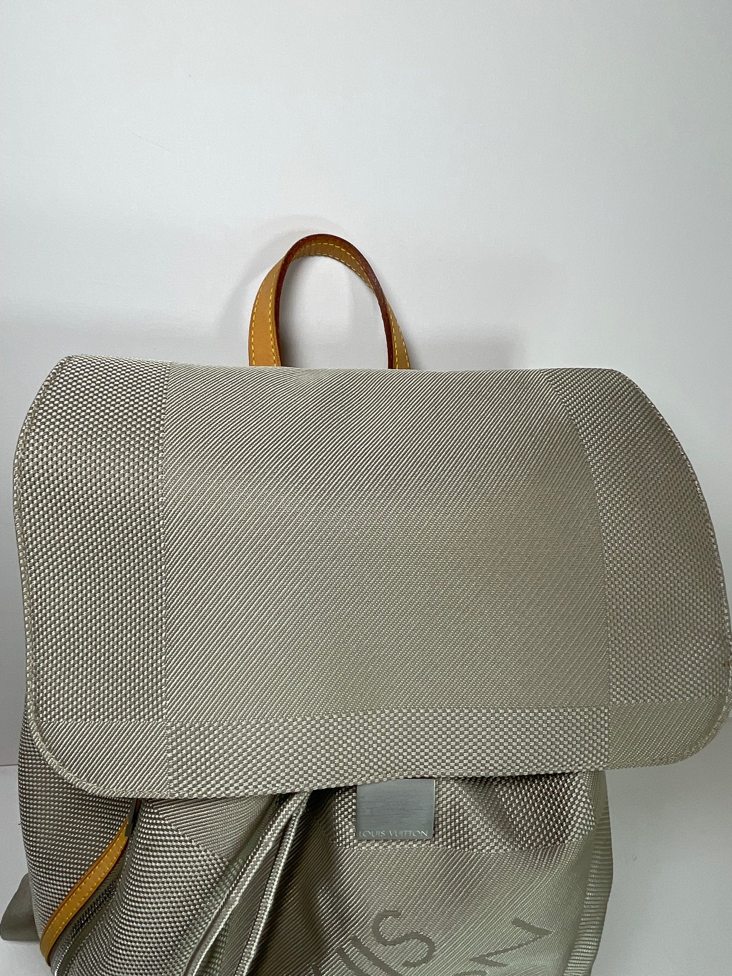 Preloved Louis Vuitton Pioneer Backpack in Damier Jean Canvas and Sable Silvertone Hardware