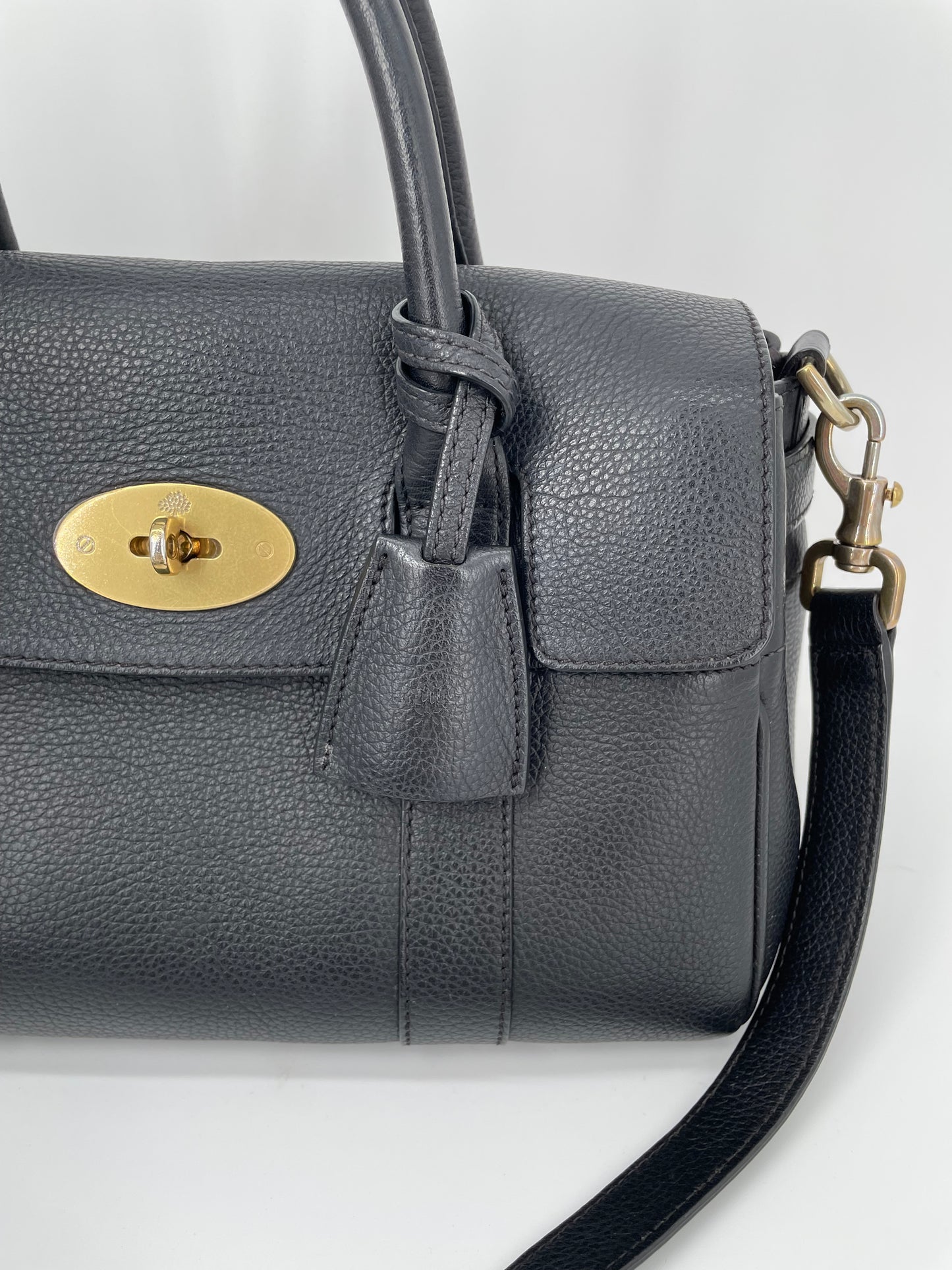 Preloved Mulberry Bayswater Satchel Bag with Long Strap, Small